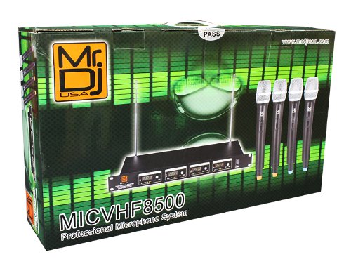 Mr DJ MICVHF-8500 Professional Wireless Microphone System - Ideal for Karaoke, Live Performances & Public Speaking