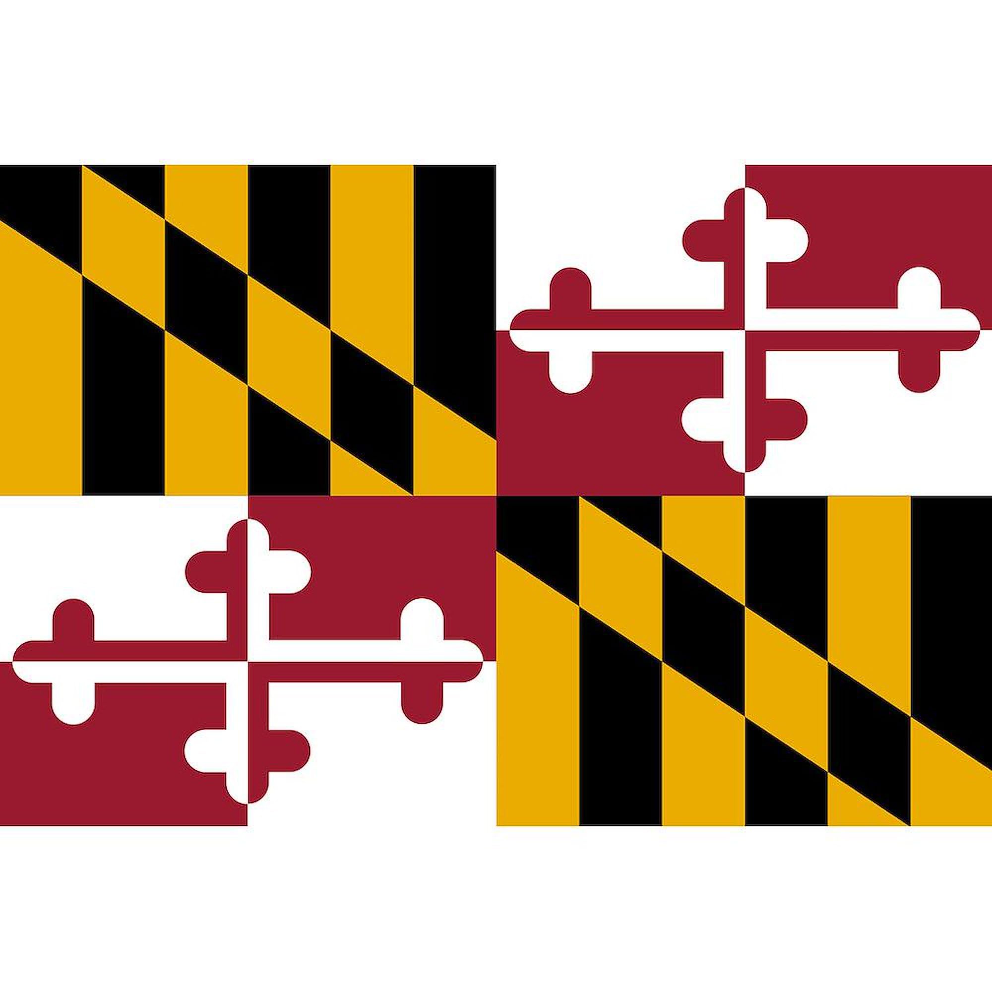 Maryland State Flag 3'X5' Decorative Area Rug - Non-Slip Fabric Throw Rug for Living Room, Bedroom & Dorm Decor