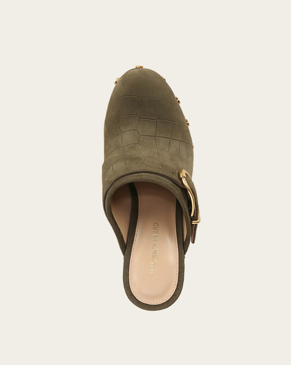Alek Leather Platform Clog - Comfortable Khaki Sandals for Women | Perfect for Summer, Beach, and Casual Outfits