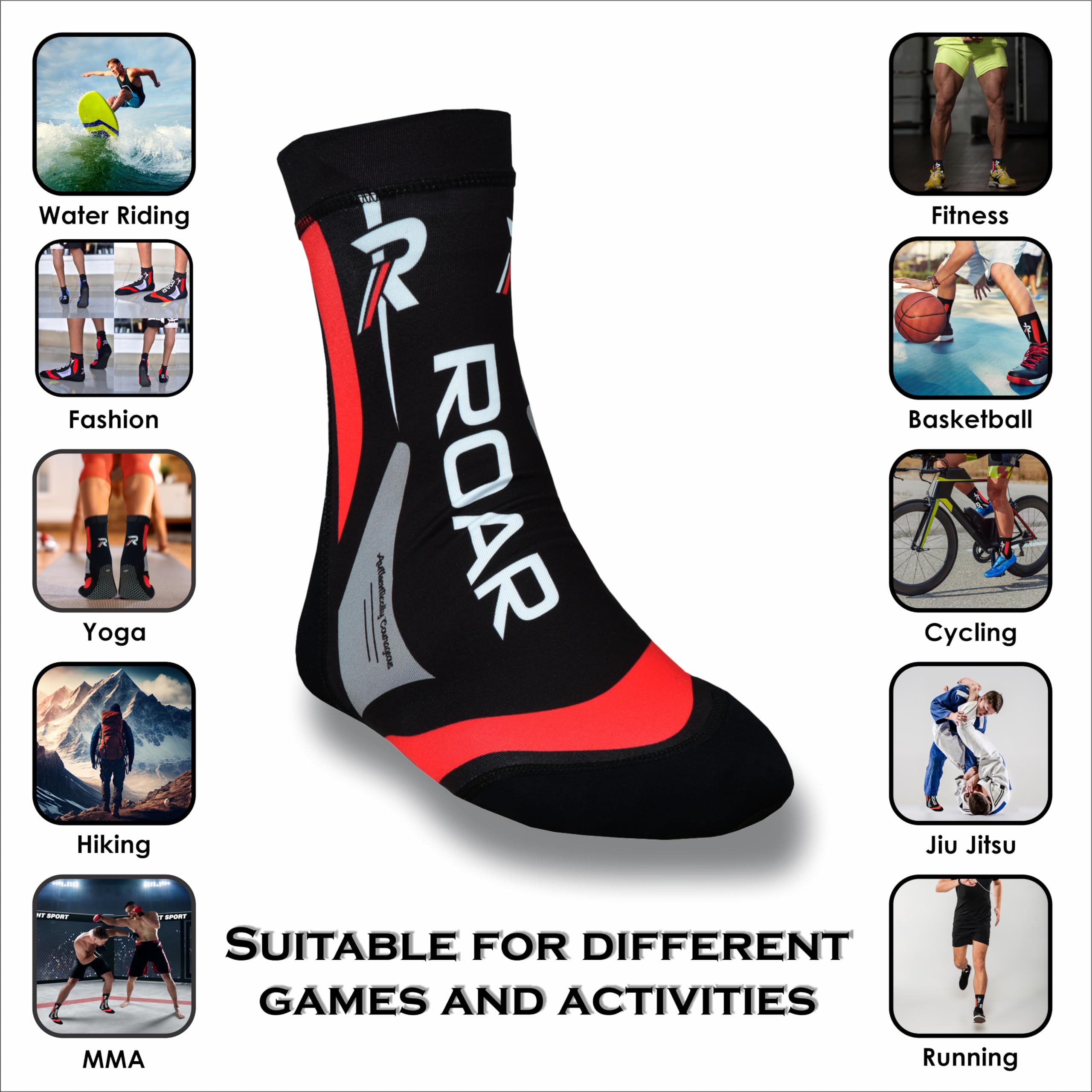Men's 2MM Thermo Neoprene Socks for MMA, Boxing & Gym Training - Ankle Support Brace - Perfect for Fighters, Athletes & Workout Enthusiasts