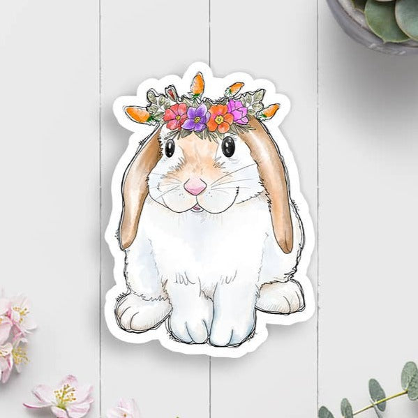 Cute Bunny Vinyl Sticker - Waterproof, Durable Decal for Laptops, Water Bottles, Notebooks & DIY Crafts - Perfect for Kids Room Decor, Scrapbooking & Gift Giving