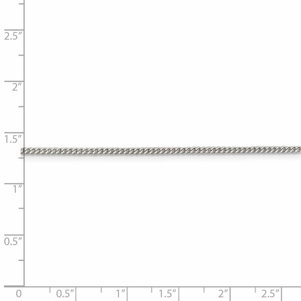 Sterling Silver Curb Chain Necklace - 1.75mm Black Bow for Gifts & Parties