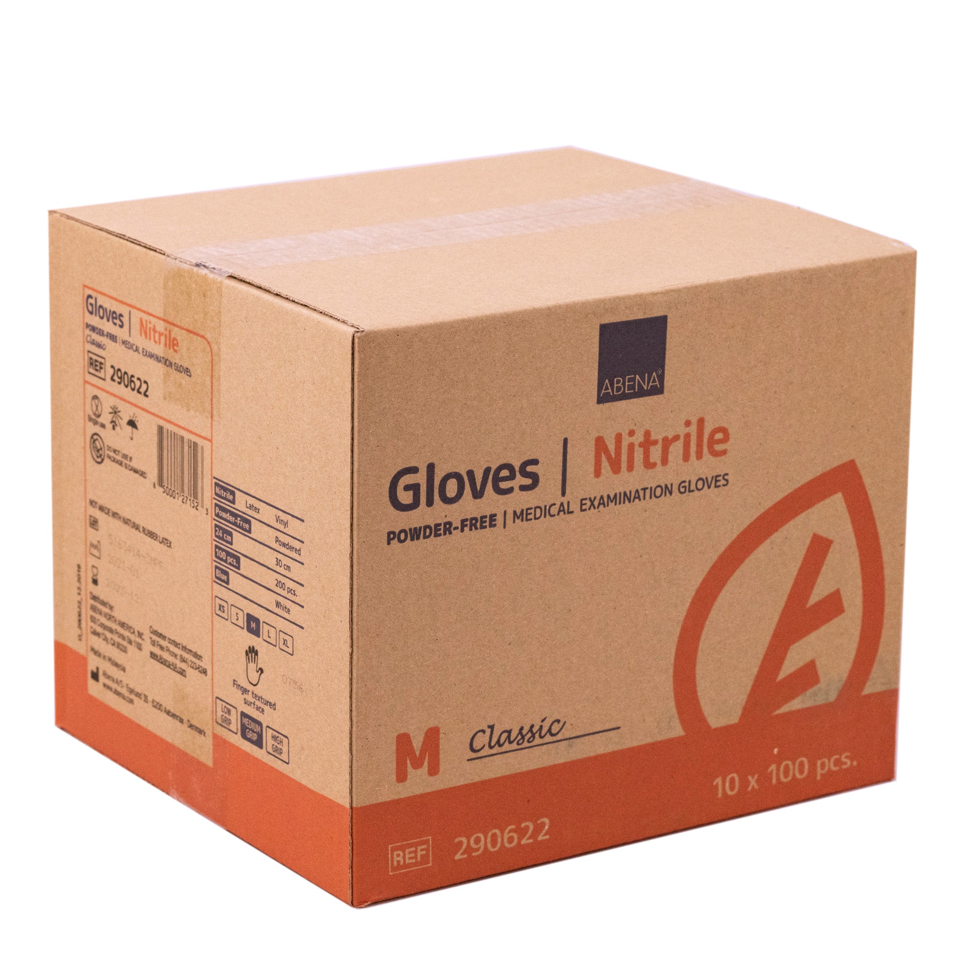 Premium Abena Nitrile Gloves - Latex-Free, Powder-Free, Disposable Exam Gloves for Medical, Dental, Food Service & Cleaning - 100pcs/Box (Medium) - Ideal for Healthcare Professionals, Tattoo Artists & Home Use
