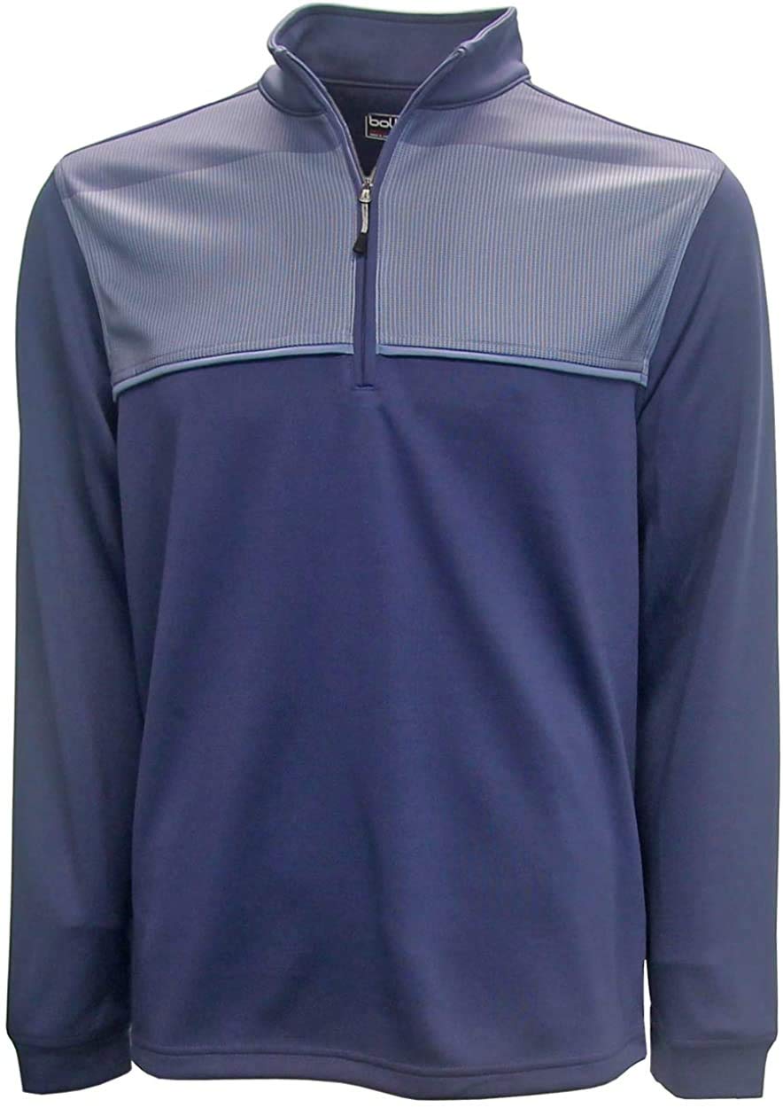 Bolle Men's Moisture Wicking Performance 1/4 Zip Pullover - Crown Blue | Breathable Quick-Dry Athletic Shirt for Running, Golf & Outdoor Activities