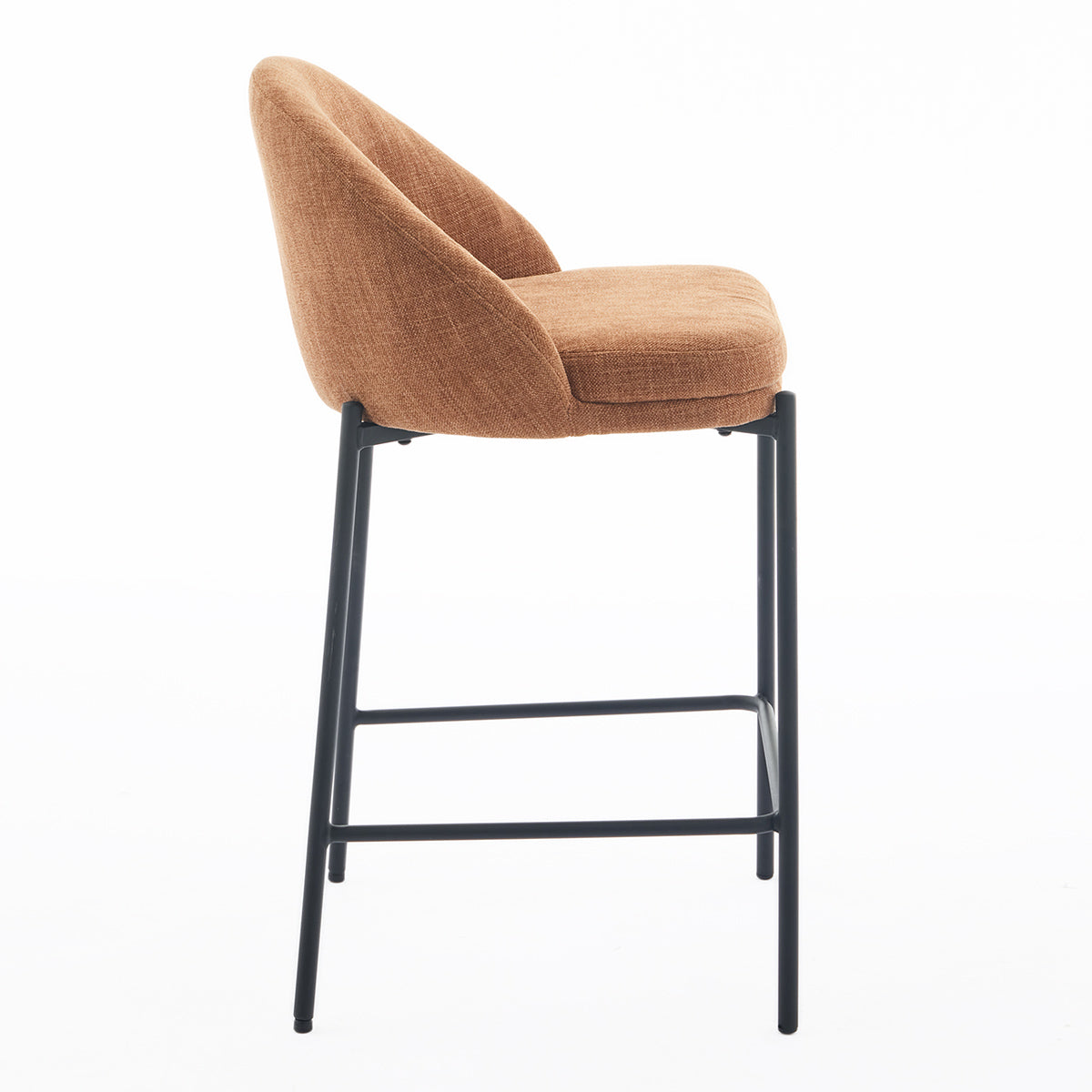 Elle Fabric Bar Stool - Modern Upholstered Counter Height Stool with Padded Seat for Kitchen Island, Breakfast Bar & Home Decor