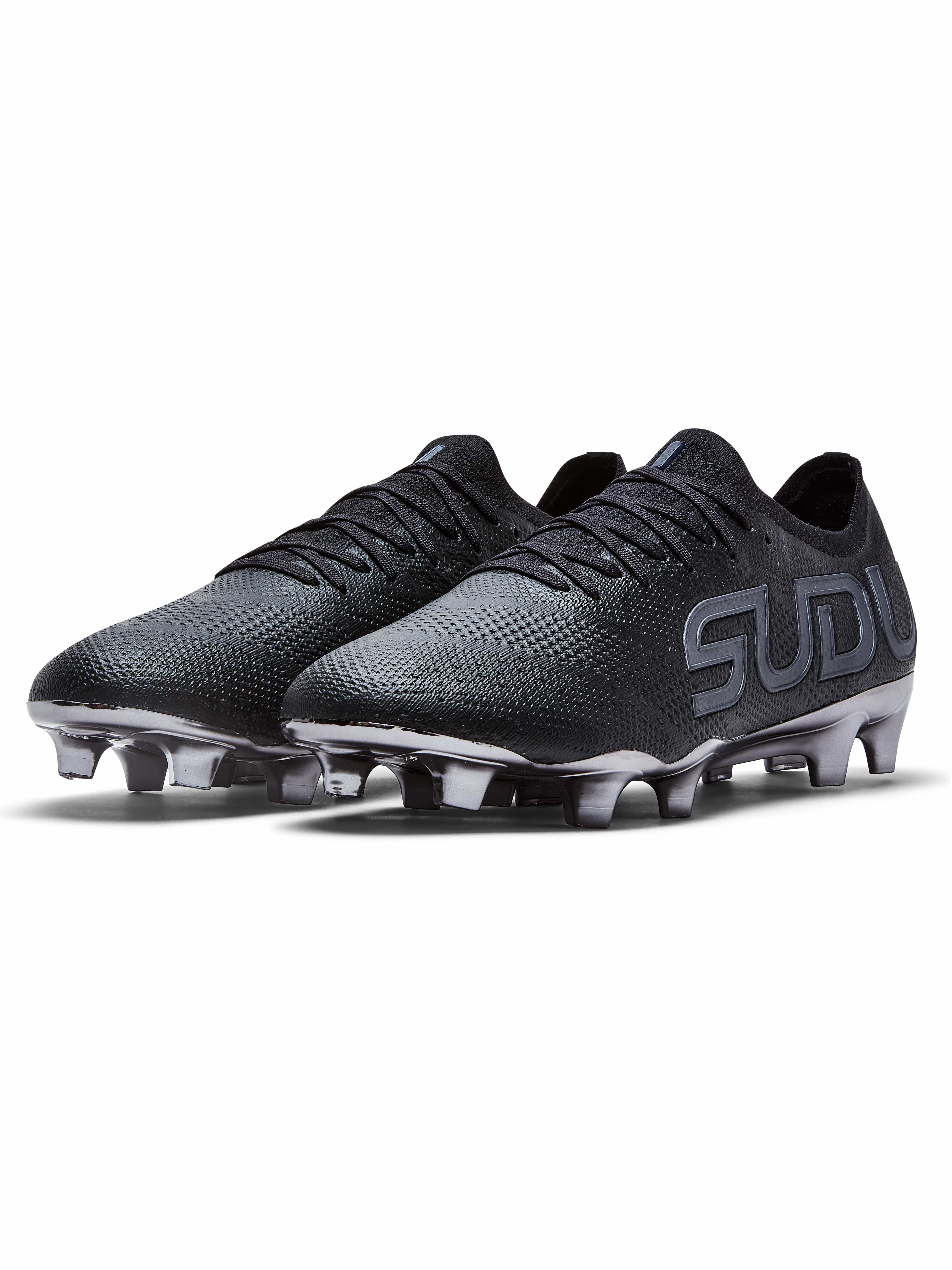 SFS FG 01+ Pro Football Cleats - Black Soccer Shoes for Men | Lightweight & Durable for Turf & Grass Fields | Perfect for Training & Matches