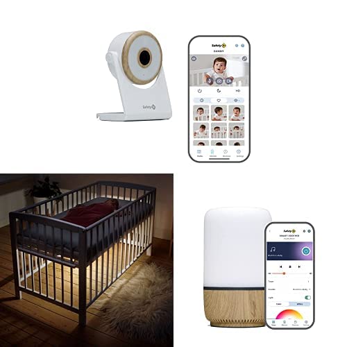 Safety 1st Connected Nursery Comfort + Trio Suite: 1080P WiFi Baby Monitor with Under Crib Smart Light & Smart Soother | iOS & Android Compatible | Alexa Enabled | Perfect for Nighttime Feedings & Soothing Baby to Sleep