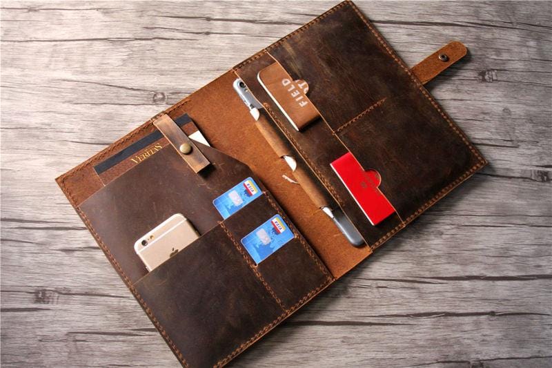 Handmade Genuine Brown Leather Organizer Holder - Premium Wallet & Card Holder for Men & Women - Perfect for Office, Travel, and Everyday Use