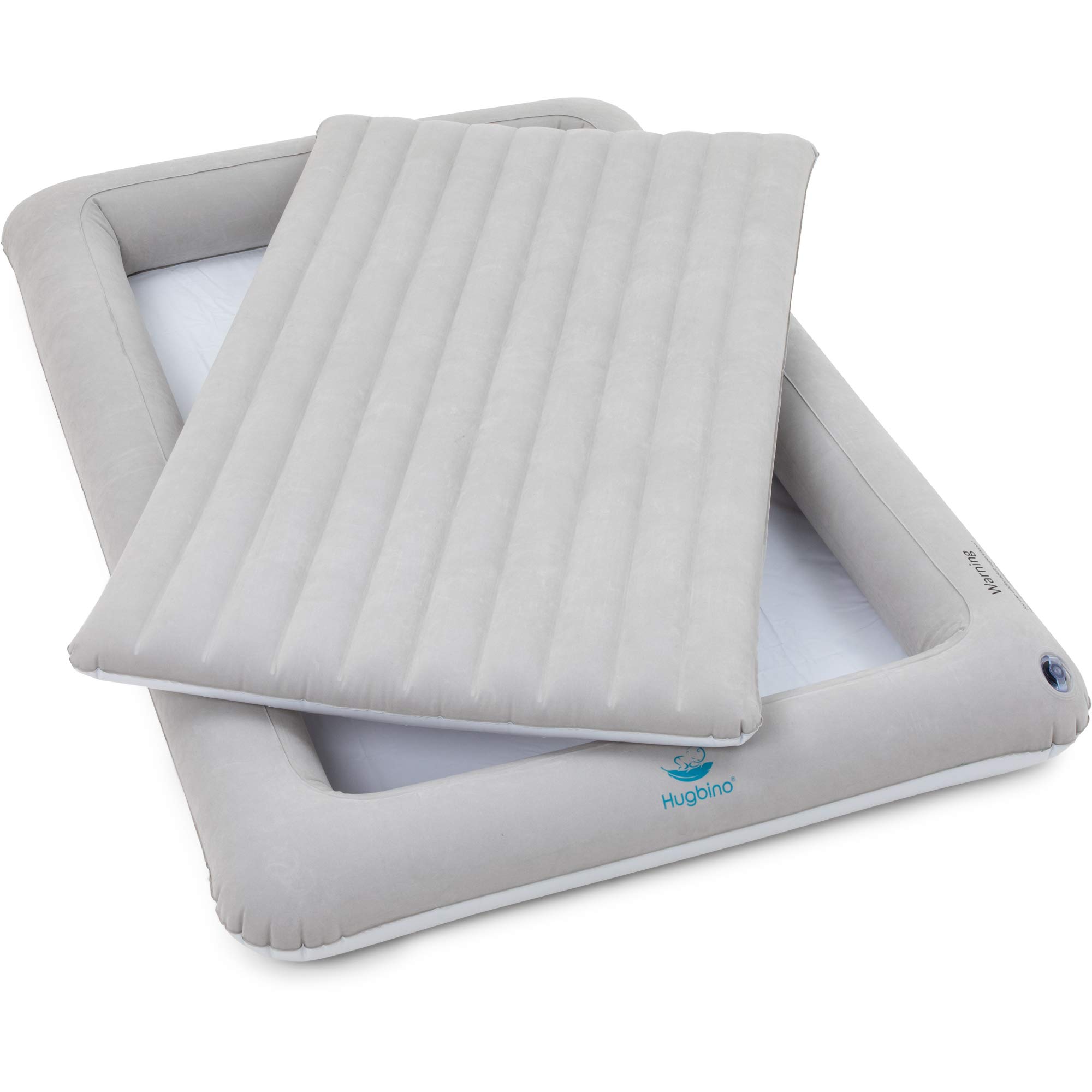 HUGBINO Toddler Air Mattress - Kids Inflatable Bed with Safety Sides, Portable Travel Cot for Camping & Sleepovers | Includes Electric Pump | Perfect for Home, Travel & Daycare Use