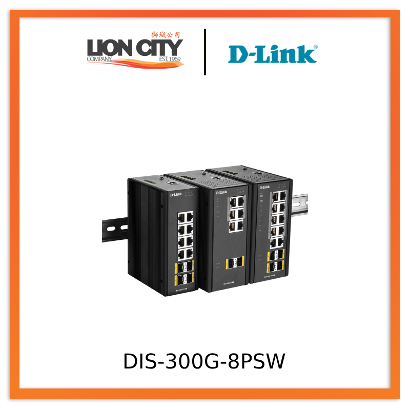 D-Link DIS-300G 8-Port Industrial Gigabit Managed Ethernet Switch | High-Speed Network Connectivity for Factories, Warehouses & Harsh Environments | PRE-ORDER ONLY