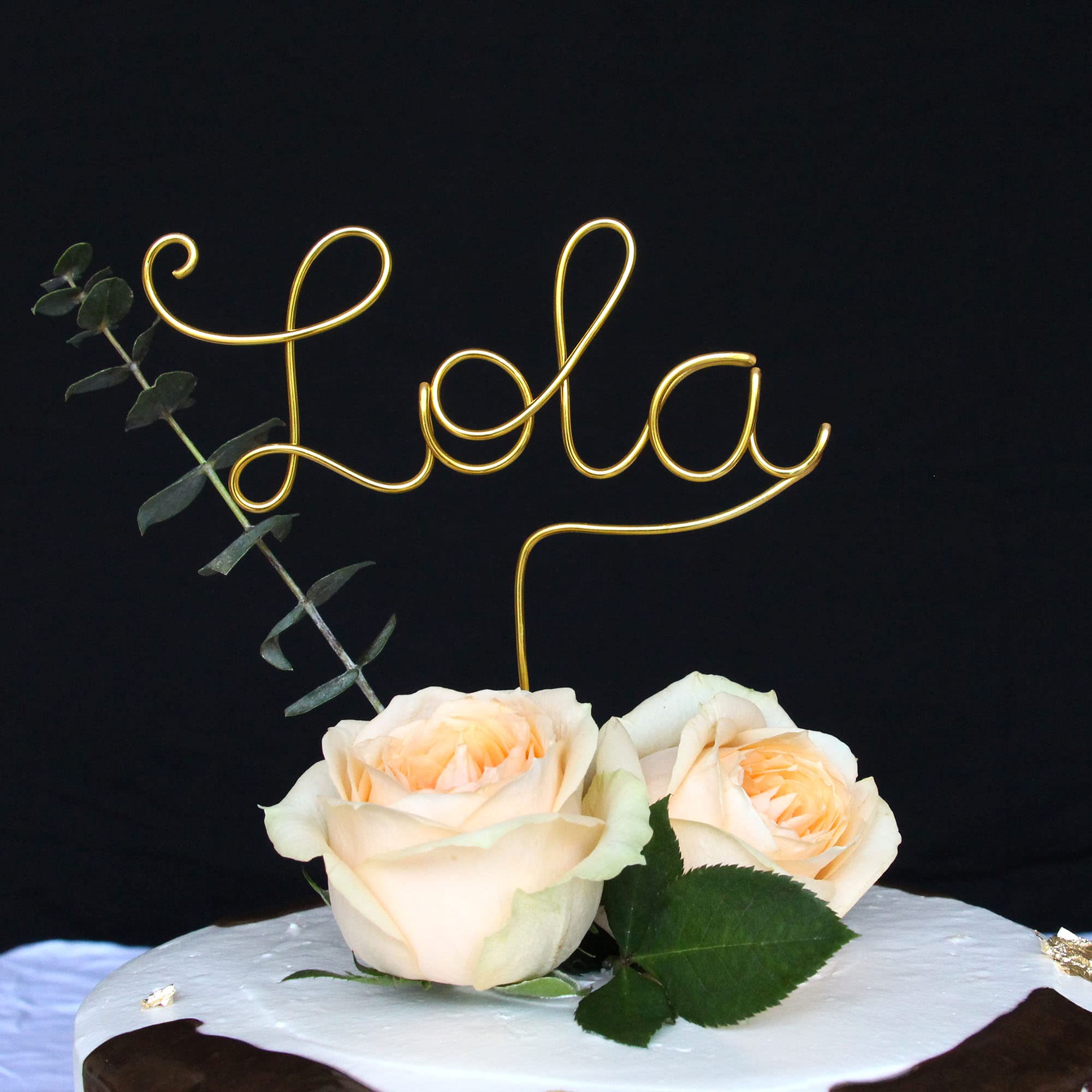 Custom Personalized Name Cake Topper - Birthday, Wedding, Baby Shower Decorations - Elegant Wire Cake Topper for Special Occasions - Perfect for Anniversary, Graduation & Celebration Cakes