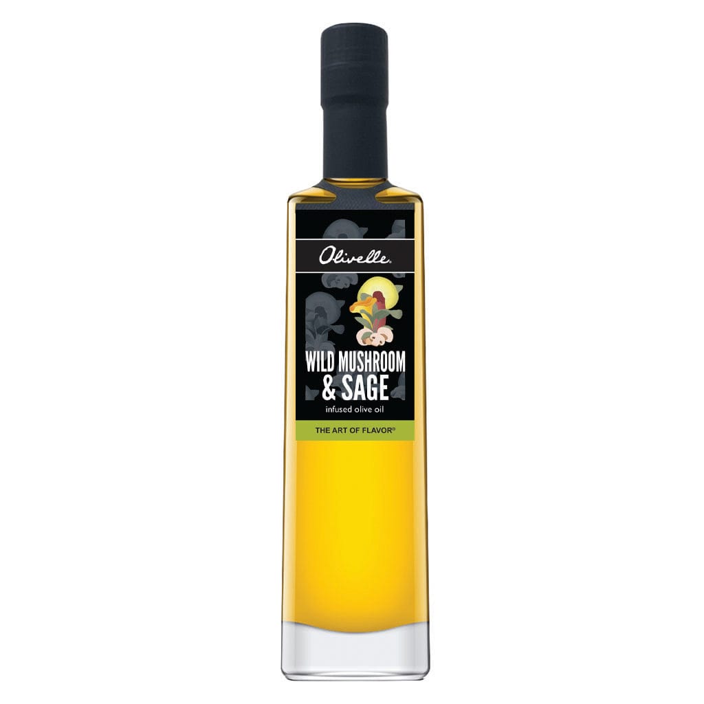 Olivelle Infused Extra Virgin Olive Oil - Wild Mushroom & Sage Flavor | Gourmet Cooking, Salad Dressing & Bread Dipping | Premium Quality Olive Oil for Home Chefs