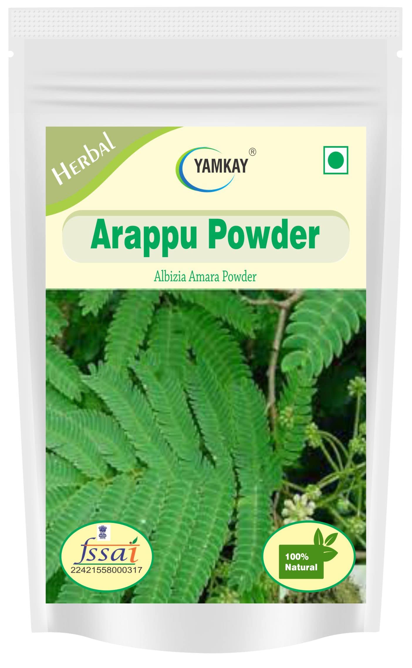 YAMKAY Arappu Albizia Amara Powder - 100% Natural Traditional Hair Wash & Conditioner (100g) for Dandruff Control, Hair Growth & Scalp Care - Perfect for Ayurvedic Hair Treatment at Home