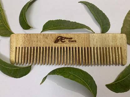 Organic Neem Wood Wide Tooth Comb for Hair Growth & Frizz Control - Detangling Comb for Long Hair - Natural Ayurvedic Hair Care for Women & Men - Perfect for Daily Use, Travel & Salon Styling