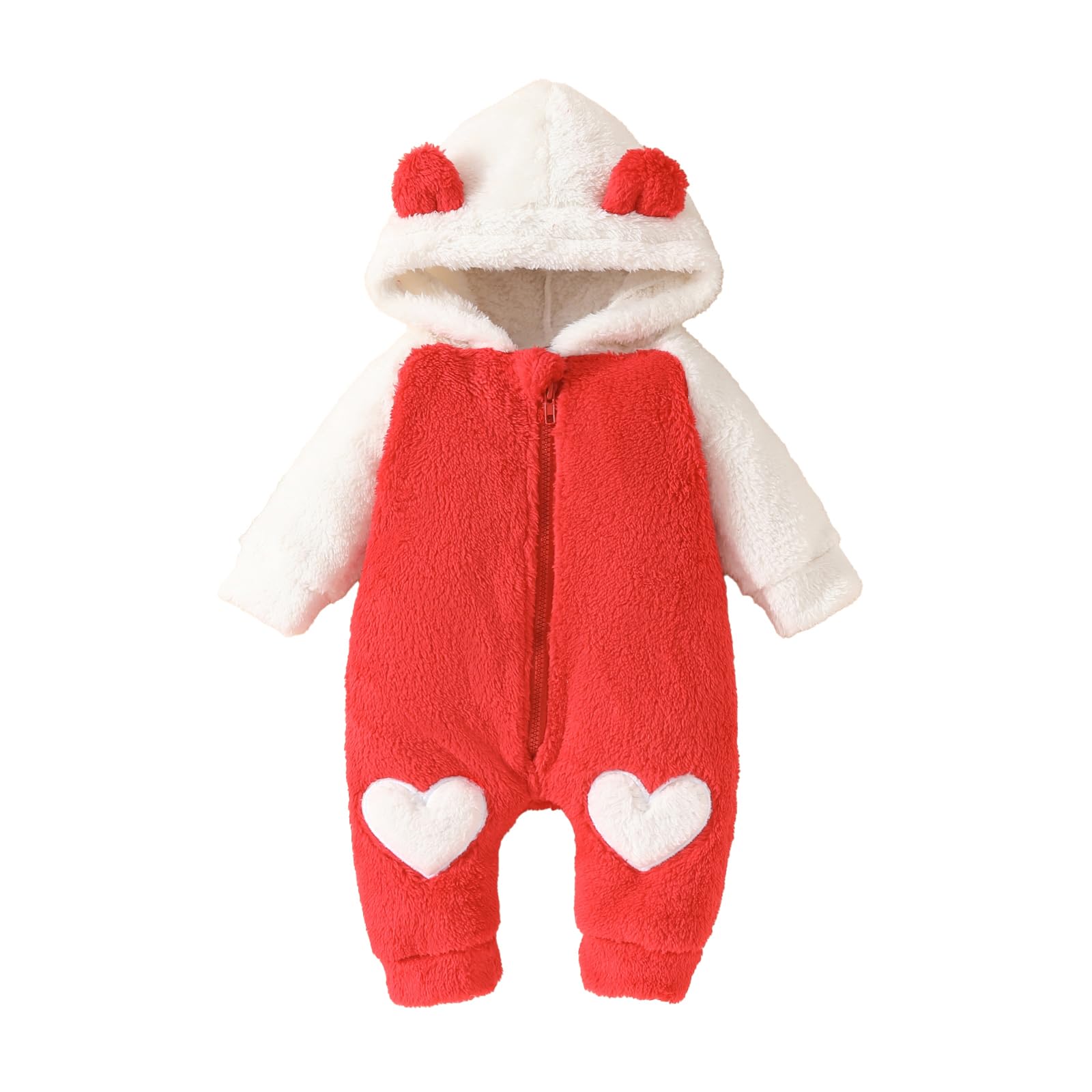 Adorable Newborn Baby Girl & Boy Bear Onesie - Long Sleeve Hooded Snowsuit Romper | Warm Winter Outfit for Infants | Perfect for Cold Weather, Outdoor Play & Photo Shoots