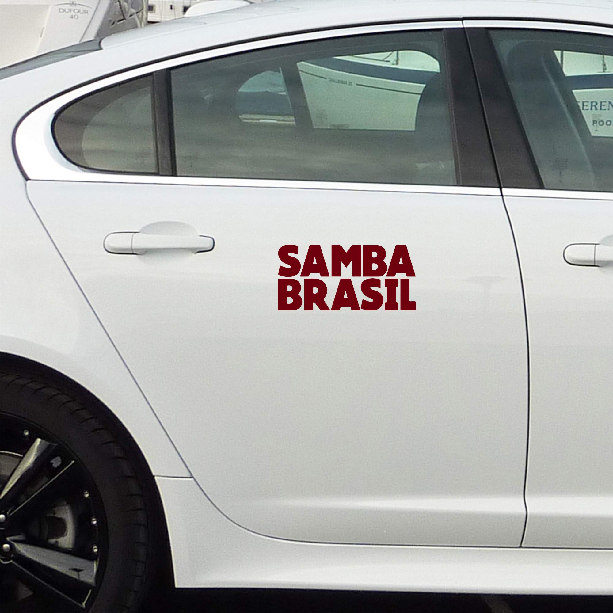 ANGDEST Samba Brasil Burgundy Vinyl Decal Stickers (Set of 2) - Waterproof, Durable for Laptop, Phone, Helmet, Car, Mug, Wall Decor - Perfect for Home, Office & Personal Accessories Customization