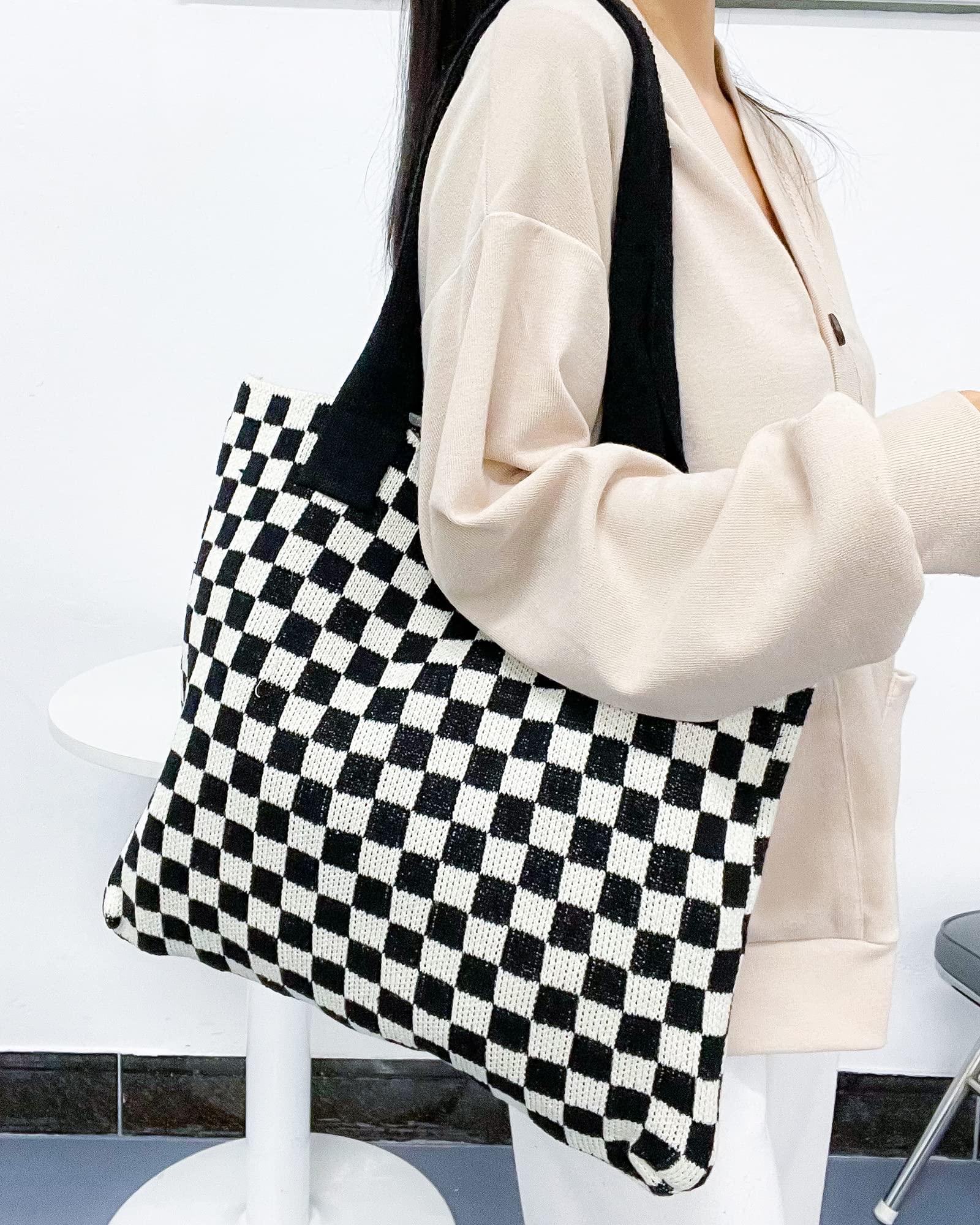 Stylish Crochet Tote Bag for Women - Large Capacity Summer Beach Shoulder Bag, Boho Knit Hobo Purse for Travel, Shopping & Outdoor Activities