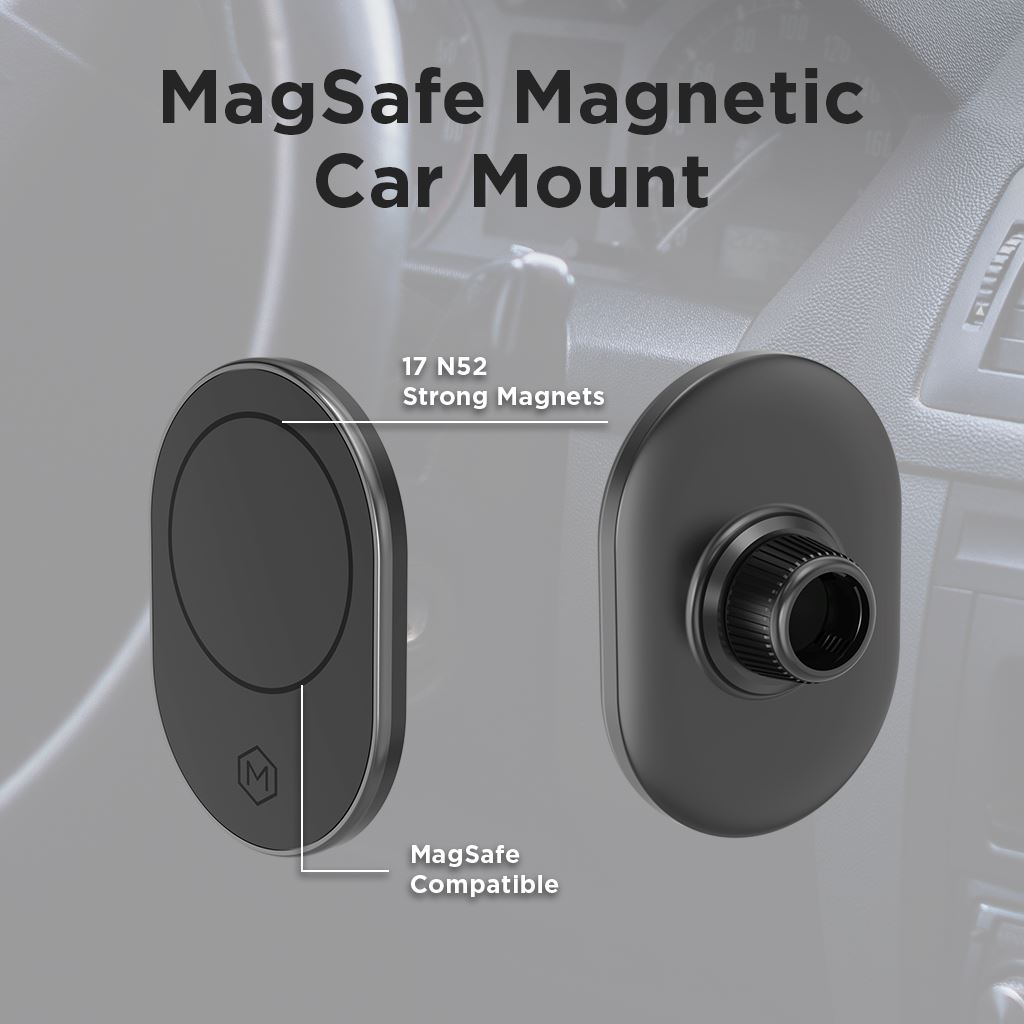 MagSafe Magnetic Car Gooseneck Mount 2.0 - Universal Phone Holder for iPhone 14/13/12 Series - Hands-Free Driving & Navigation Accessory