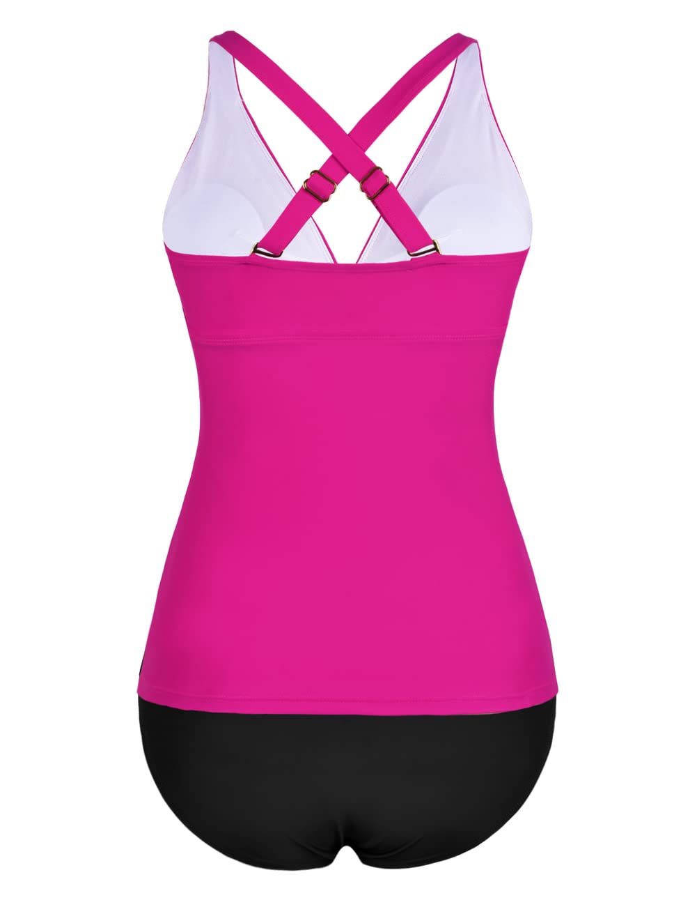 Hilor Women's Tummy Control Tankini Swimsuits - Front Twist V Neck Two Piece Bathing Suit with Shirred Design | Perfect for Beach Vacations, Pool Parties & Summer Getaways
