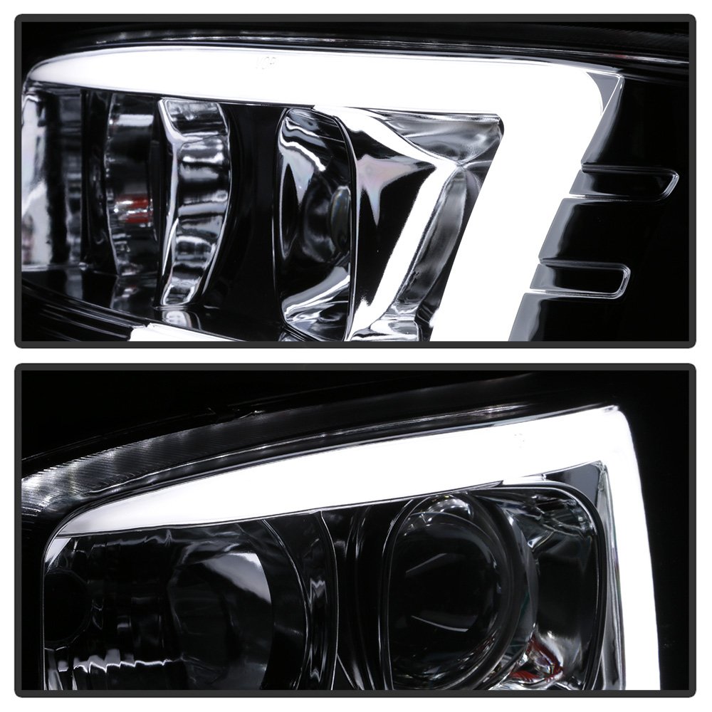 ACANII LED Projector Headlights for 1999-2006 GMC Sierra Yukon Denali - Bright White Light Tube Headlamps Pair (Driver & Passenger Side) - Perfect for Night Driving & Off-Road Adventures