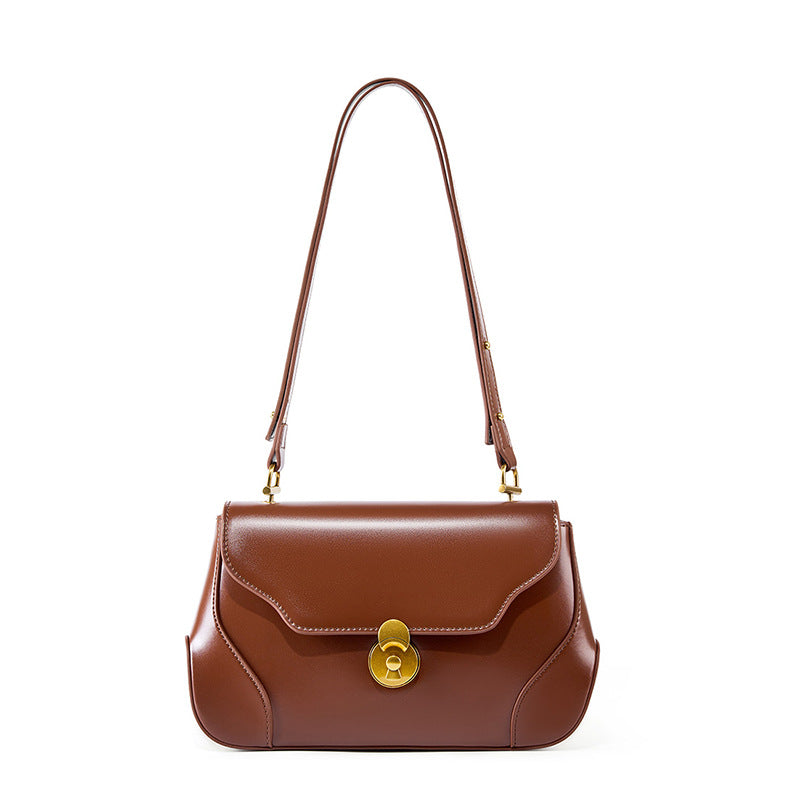 Stylish Small Leather Shoulder Bag for Women - Genuine Leather Crossbody Purse with Adjustable Strap - Perfect for Daily Use, Travel, and Work Commute