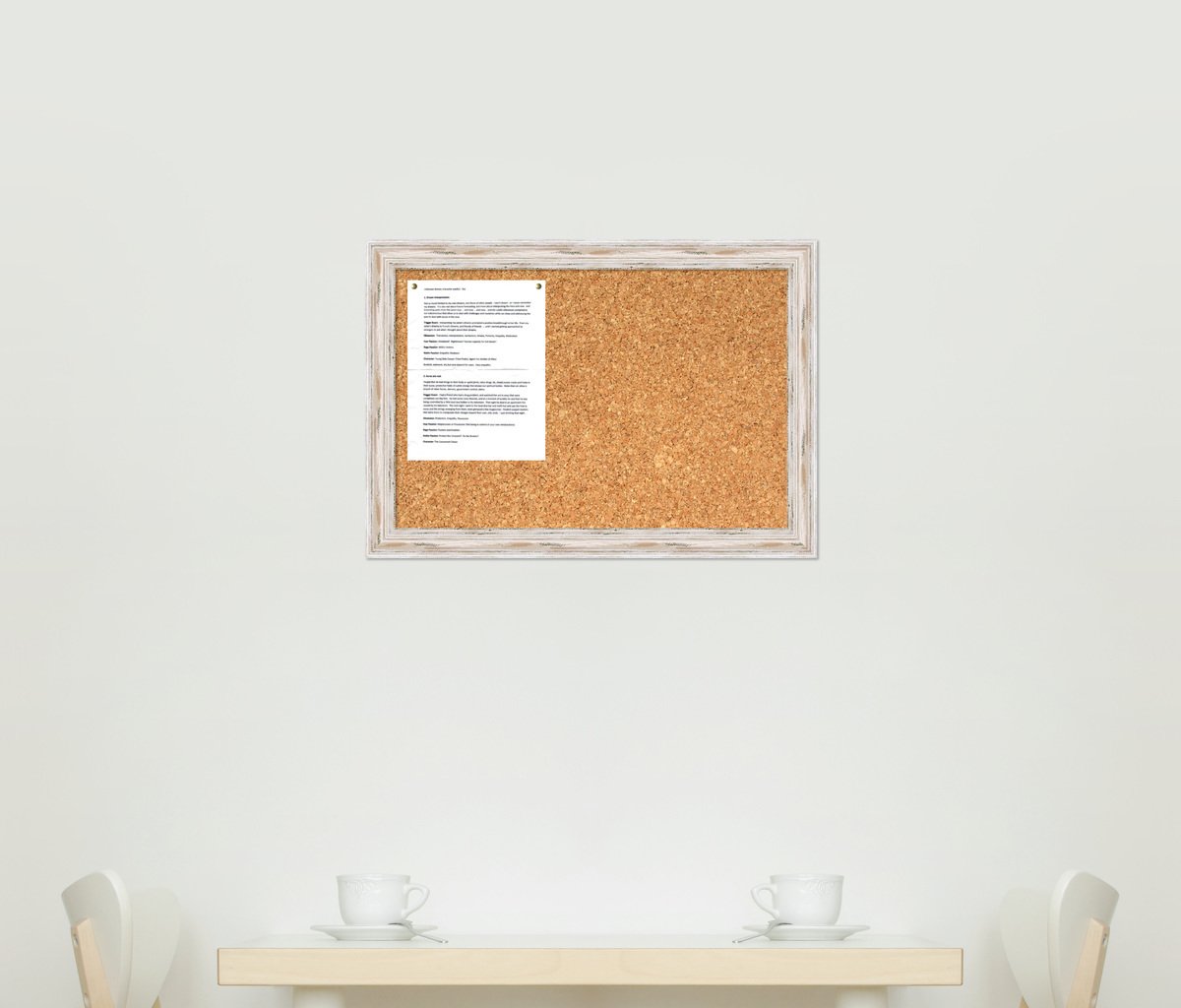 Amanti Art 19x27 Natural Cork Board with White Wood Frame - Vision Board, Office Decor & Home Organization Pinboard | Perfect for Displaying Photos, Notes & Reminders in Home, Office or Coastal Decor