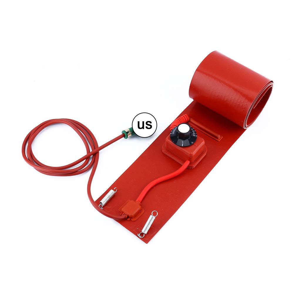 200L/55 Gallon 1000W Barrel Heater - Silicone Rubber Heating Blanket for Metal Oil Drums & Heavy-Duty Pails (110V US Plug) - Ideal for Industrial, Chemical & Food Processing Applications