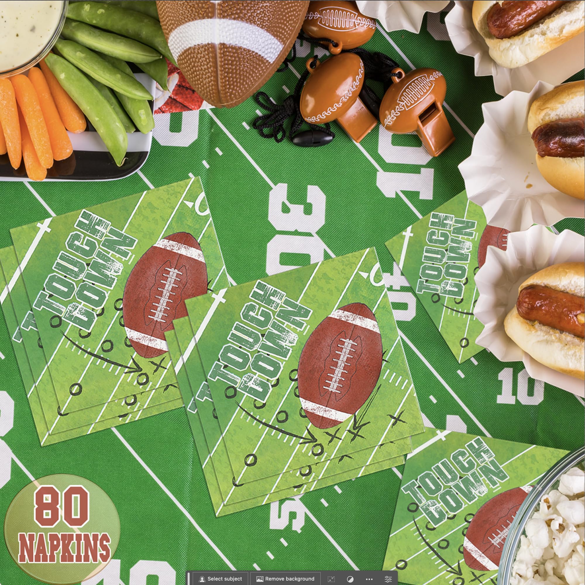 Football Party Napkins - 80 Pcs Game Day Napkin Set for Touchdown Celebrations, Cocktail Parties & Tailgating | Football Themed Paper Napkins for Big Game Decorations, Birthday Parties & Sports Events | Perfect for Super Bowl, Homecoming & Sports-Themed Gatherings