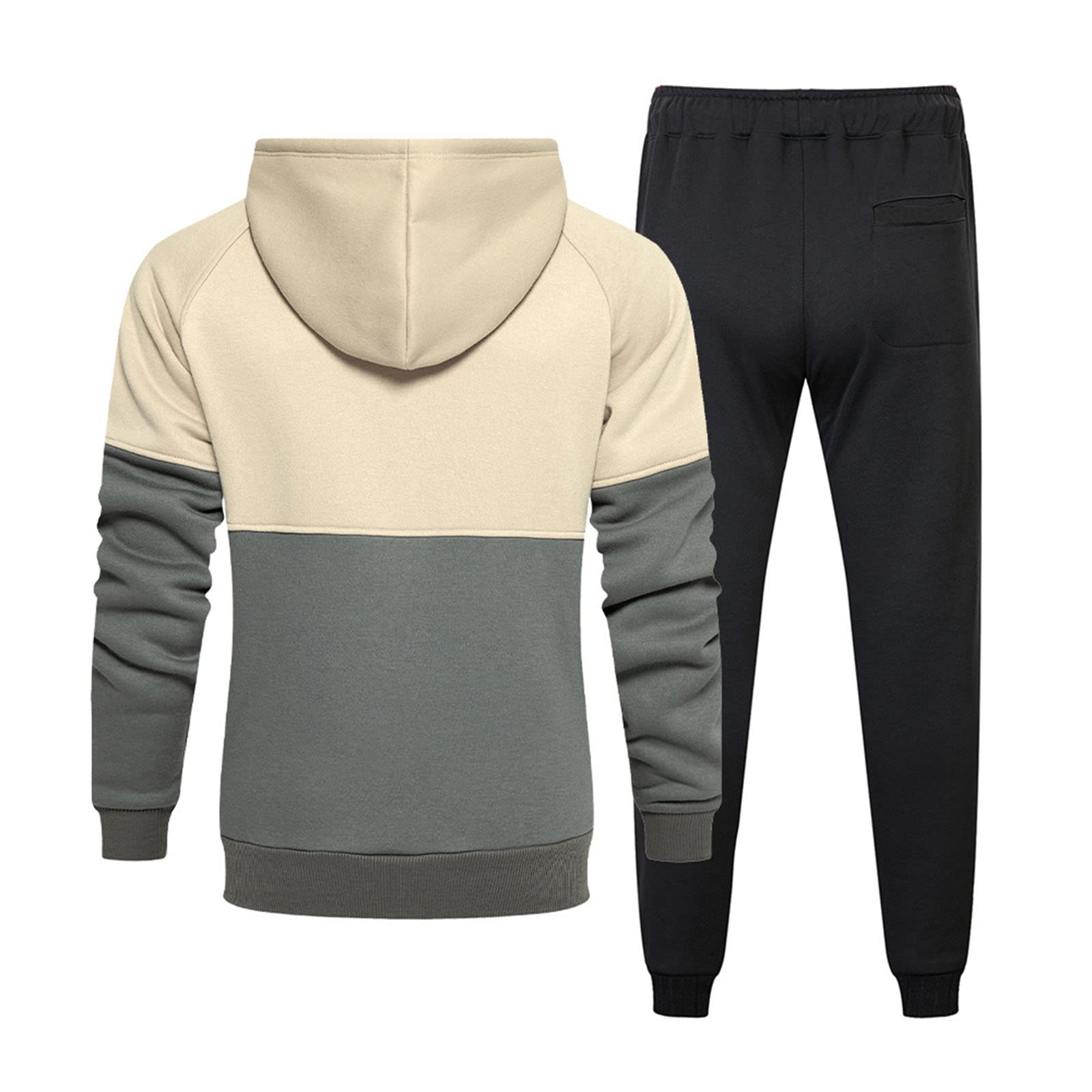 **Men's Athletic Jogging Suits Set - Breathable Tracksuit with Patchwork Design for Running, Gym & Casual Wear**