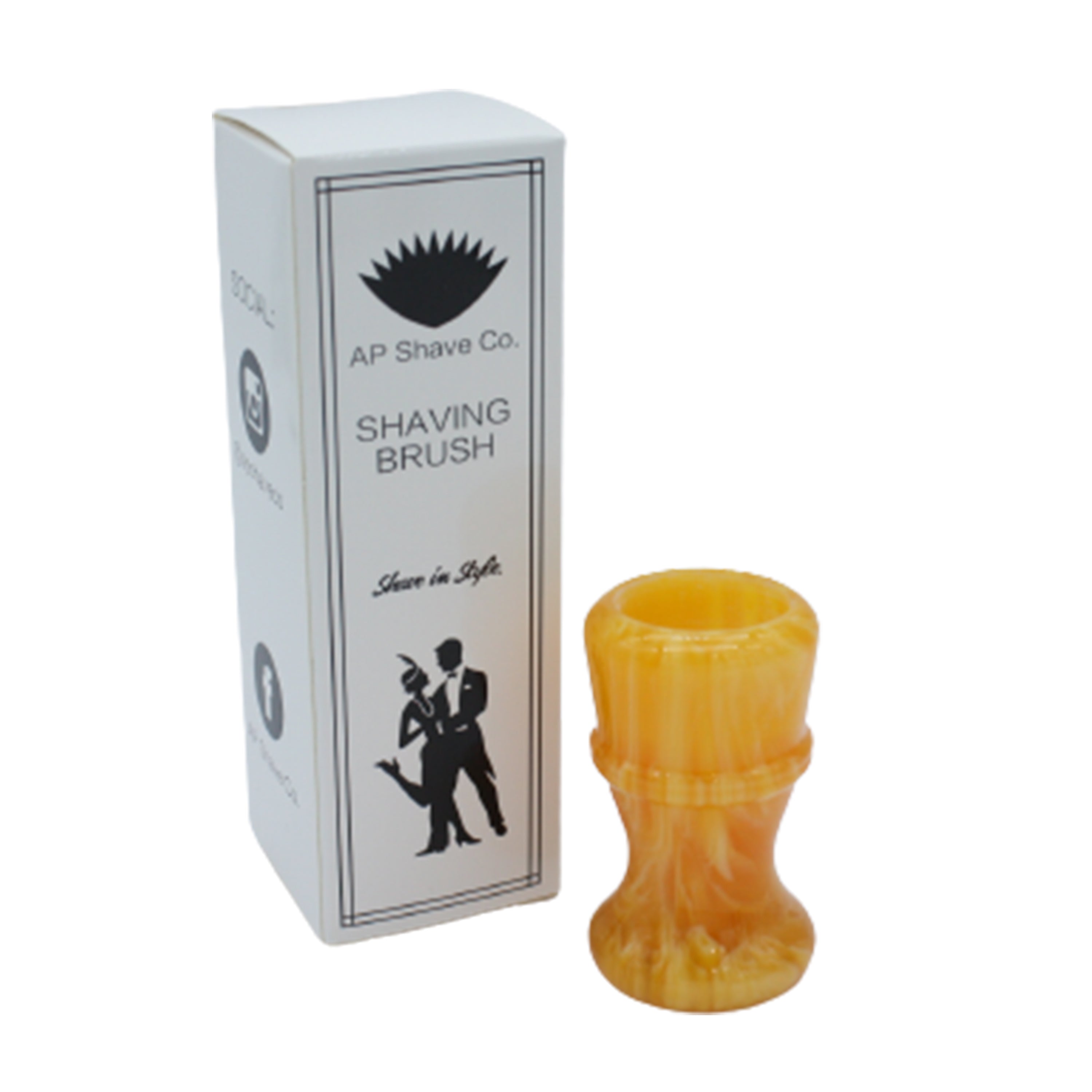 Premium Amber Handcrafted Shaving Brush Handle for Wet Shaving - Fits 24mm & 26mm Knots - Perfect for Traditional Barber Shave, Grooming Gifts & Men's Skincare Routine