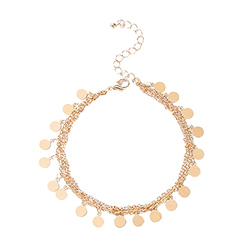 Bohemian Women's Bracelet - Elegant Gold Alloy Anklet with Beach Ocean Design, Perfect for Summer Vacation & Boho Style Accessories | One Size Fits Most