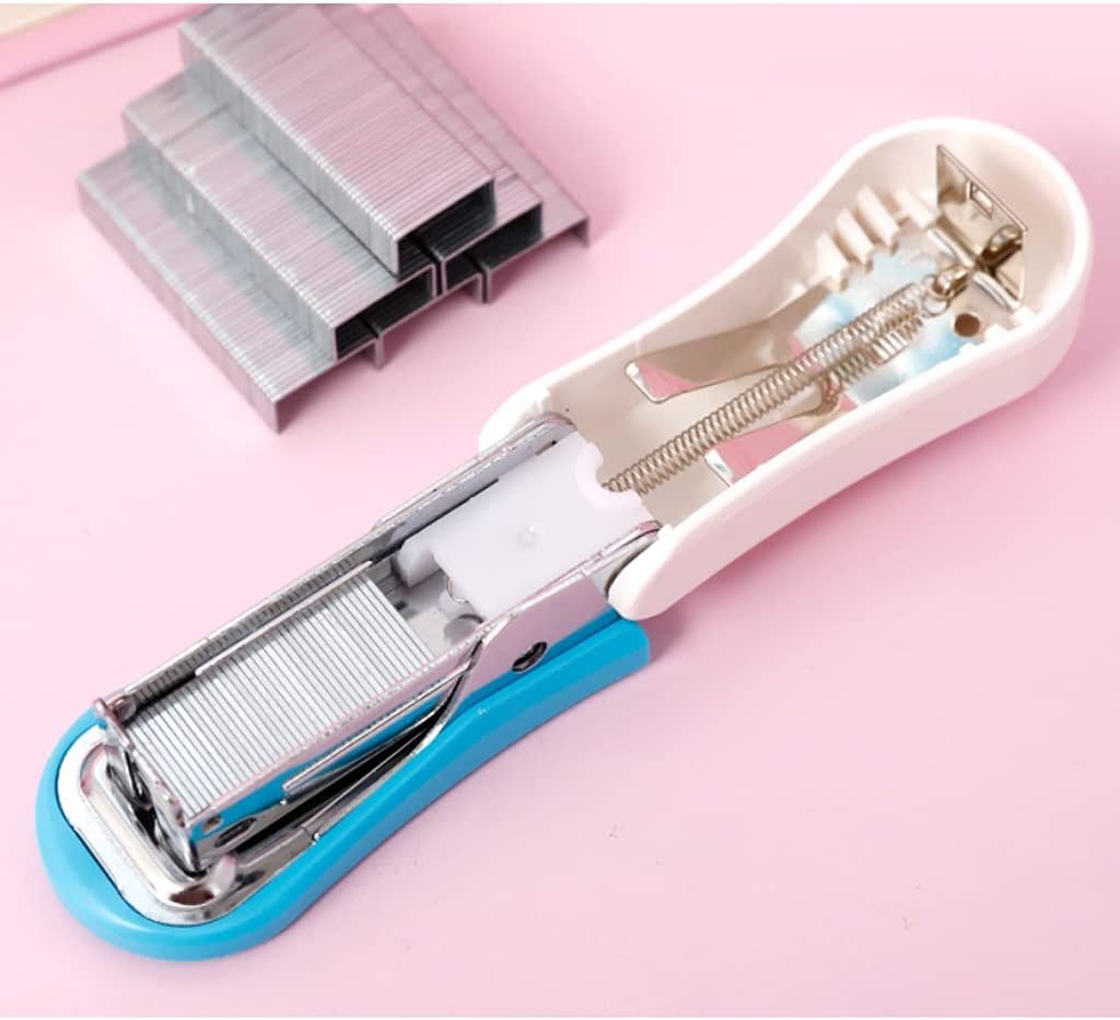 Effortless Heavy Duty Stapler - Low Force Desktop Staple Gun for 20 Sheets, Flat Clinch Staple Remover, Compact Palm-Sized Design for Office, School & Home Use - Saves Hand Fatigue & Boosts Productivity