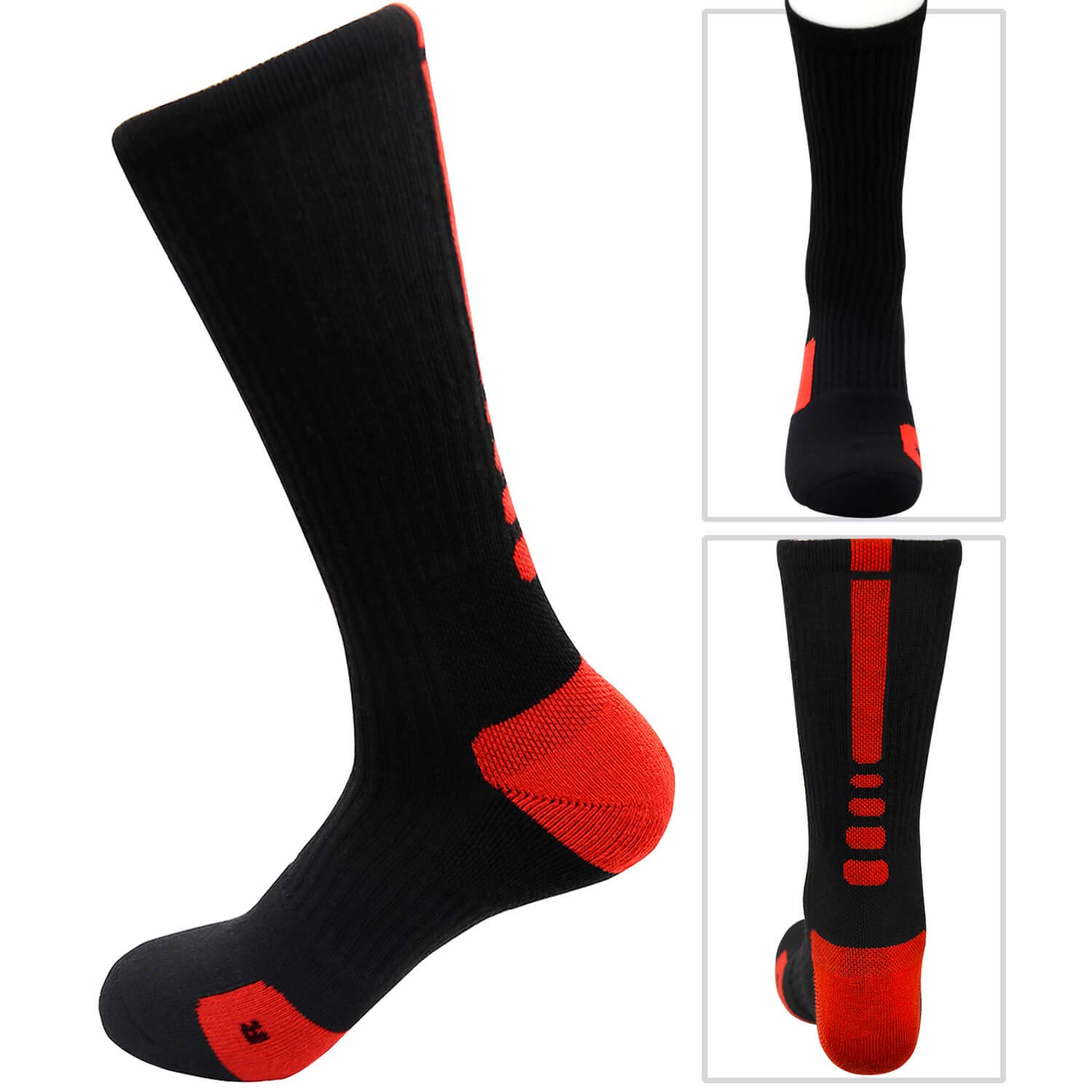 Elite Basketball Socks - Cushioned Athletic Crew Socks with Thick Compression for Men & Women - Perfect for Basketball, Running, Gym Workouts & Sports Performance