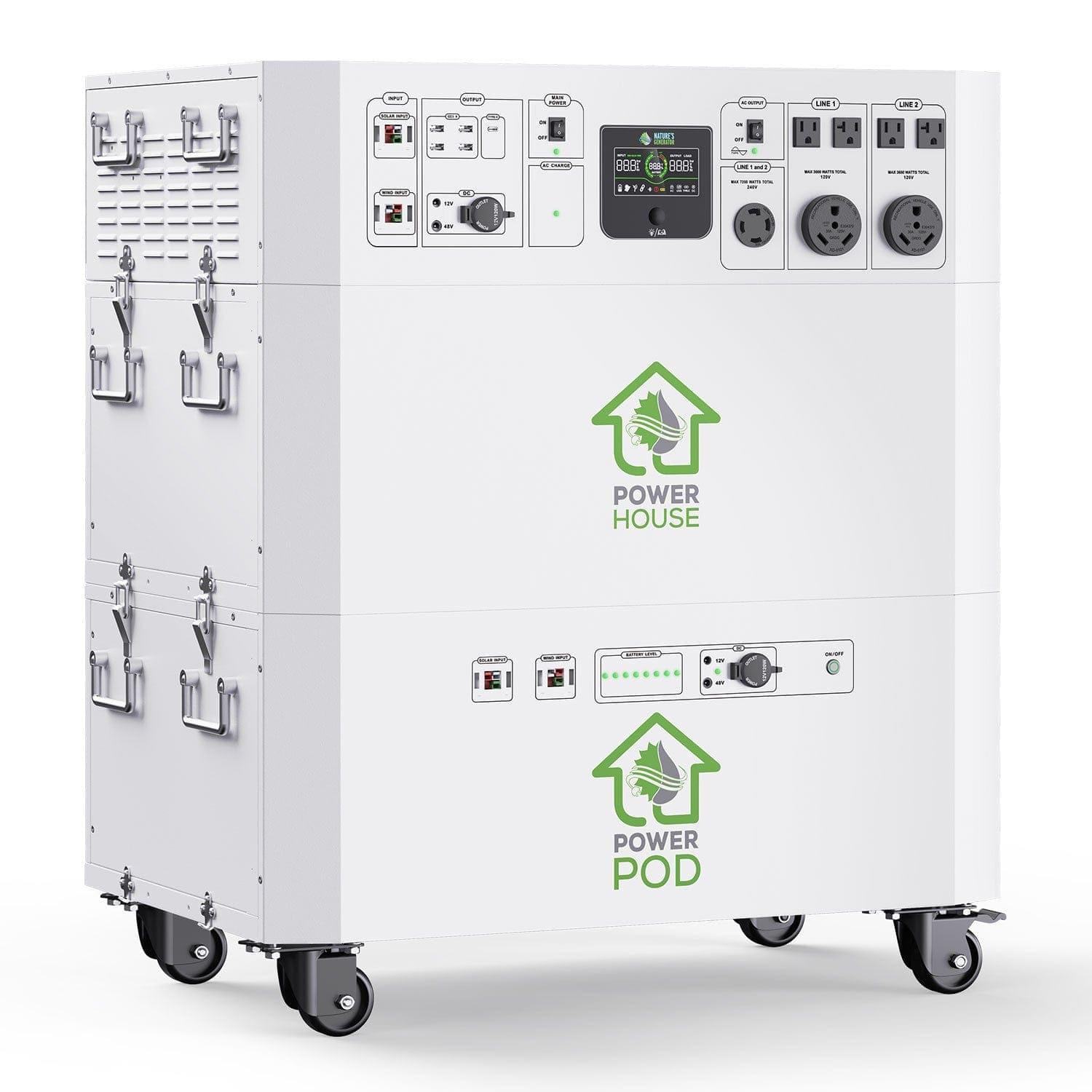 Nature's Generator Powerhouse Platinum Plus System - Solar & Wind Powered Generator for Home Backup, Emergency Power, Off-Grid Living & Outdoor Adventures