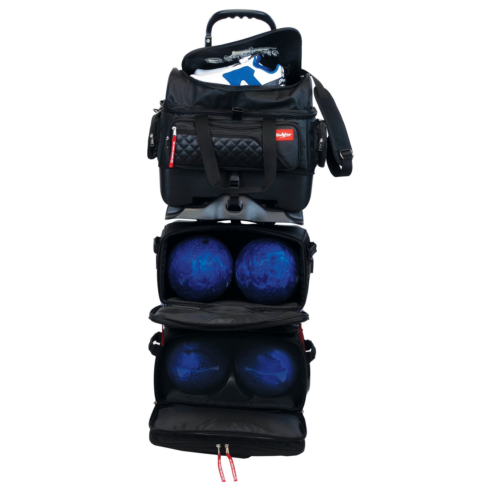 KR Strikeforce Diamond 6 Ball Roller Black Bowling Bag - Premium Bowling Equipment for Tournaments & League Play - Perfect for Pro Bowlers & Enthusiasts
