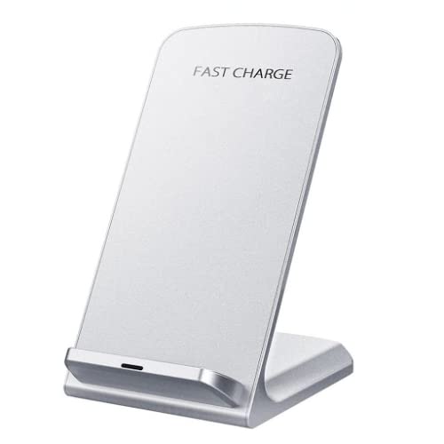 UrbanX Q-740 Qi-Certified Wireless Charger Stand - 10W Fast Charging for Watch GT 3 & Smartphones | Desktop Charging Station for Home, Office & Travel | White (AC Adapter Not Included)