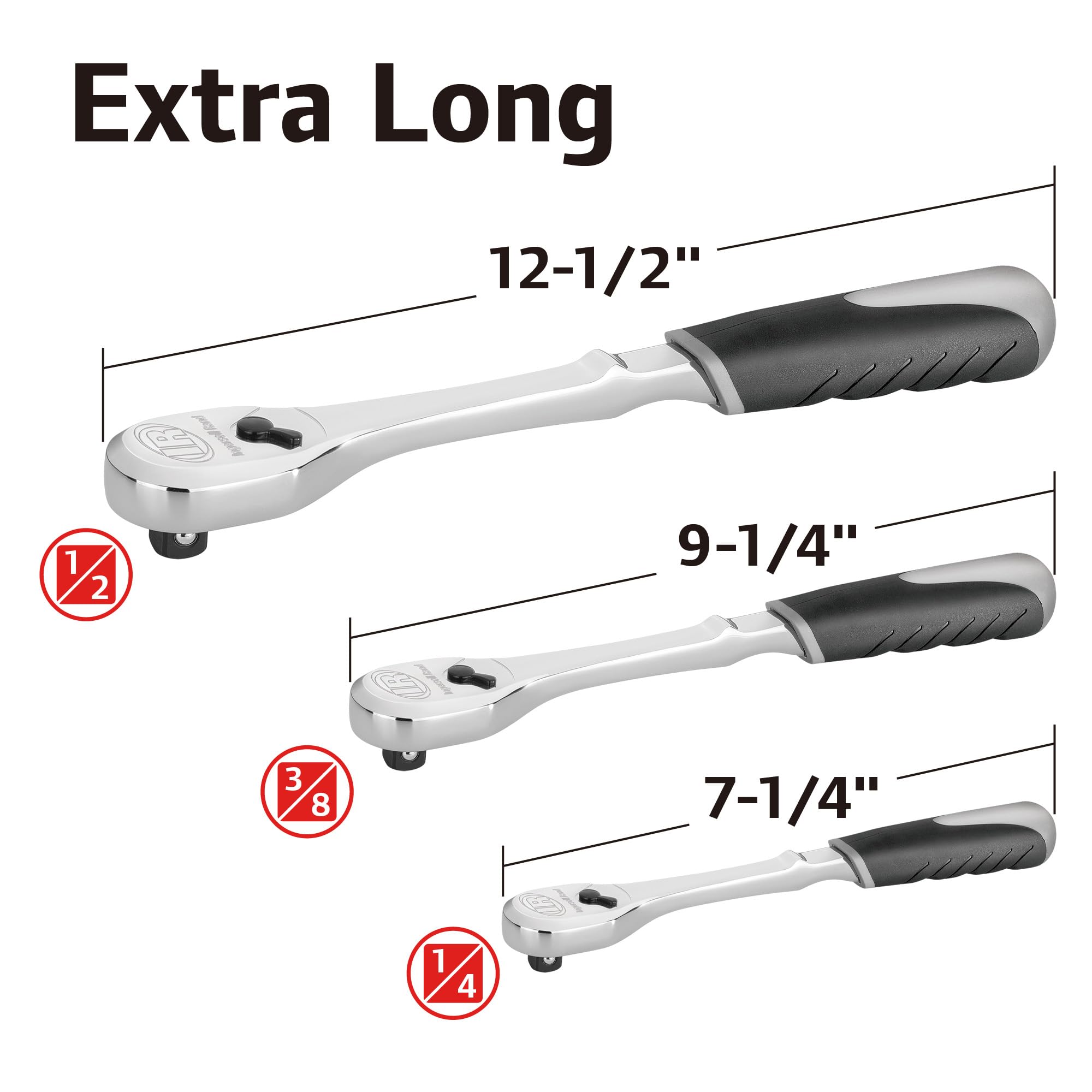 Ingersoll Rand 1/4 Inch Drive 90-Tooth Ratchet Wrench with Double Injection Handle - Heavy Duty Mechanics Tool for Automotive Repair & DIY Projects (Model 759991)