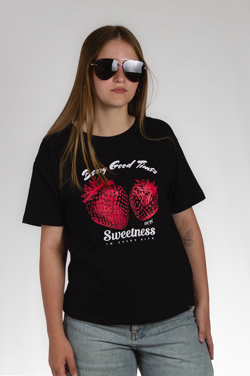Women's Eden Black T-Shirt (U9) - Soft & Comfortable Cotton Top for Casual Wear, Gym, and Everyday Outfits