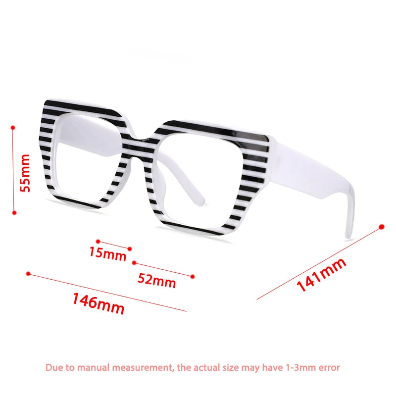 CCspace Women's Full Rim Large Square Plastic Reading Glasses R57129 - Fashionable Blue Light Blocking Readers for Work, Reading & Computer Use