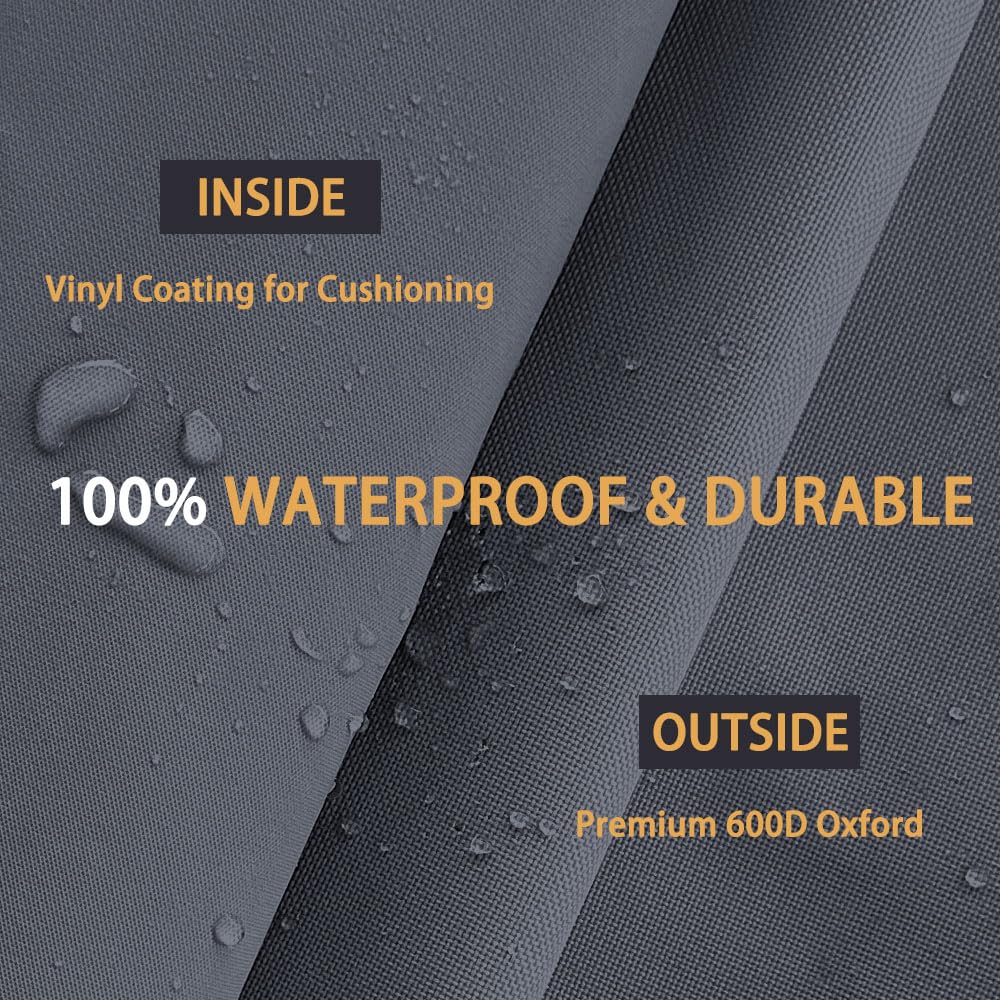 **HOMEYA 600D Heavy Duty Weatherproof Outdoor TV Cover for 60-65 Inch LED LCD Flat Screen TVs - Waterproof Zipper, Front Flap & Bottom Cover (58.5