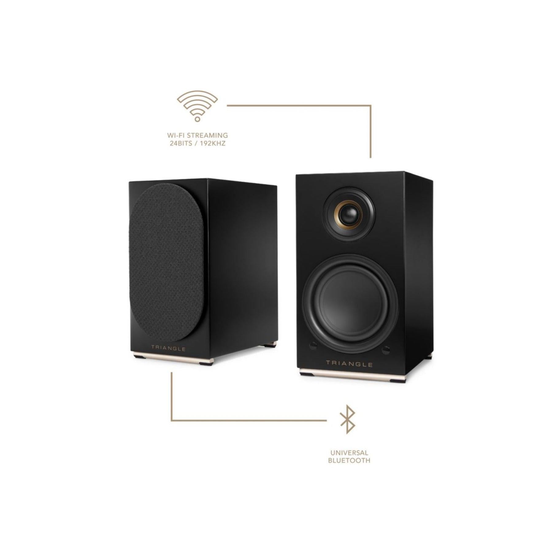 Triangle AIO Twin Powered Bookshelf Speakers Pair - High-Quality Open Box Clearance | Perfect for Home Theater, Gaming & Music Listening