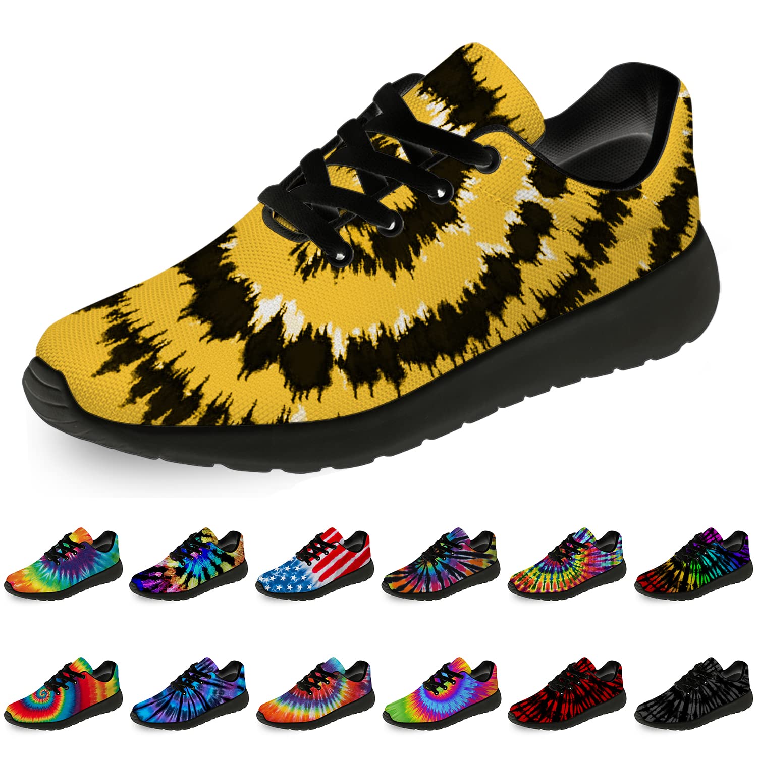 Horethy Tie Dye Running Shoes for Women & Men - Comfortable Walking Tennis Sneakers for Jogging & Sports - Perfect Gift for Athletes (Ideal for Gym, Workouts & Casual Wear)