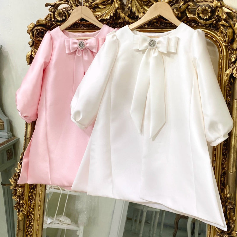 Elegant Baby Long Sleeve A-Line Christening Dress for Toddlers - Perfect for Birthday Parties, Baptisms & Special Occasions