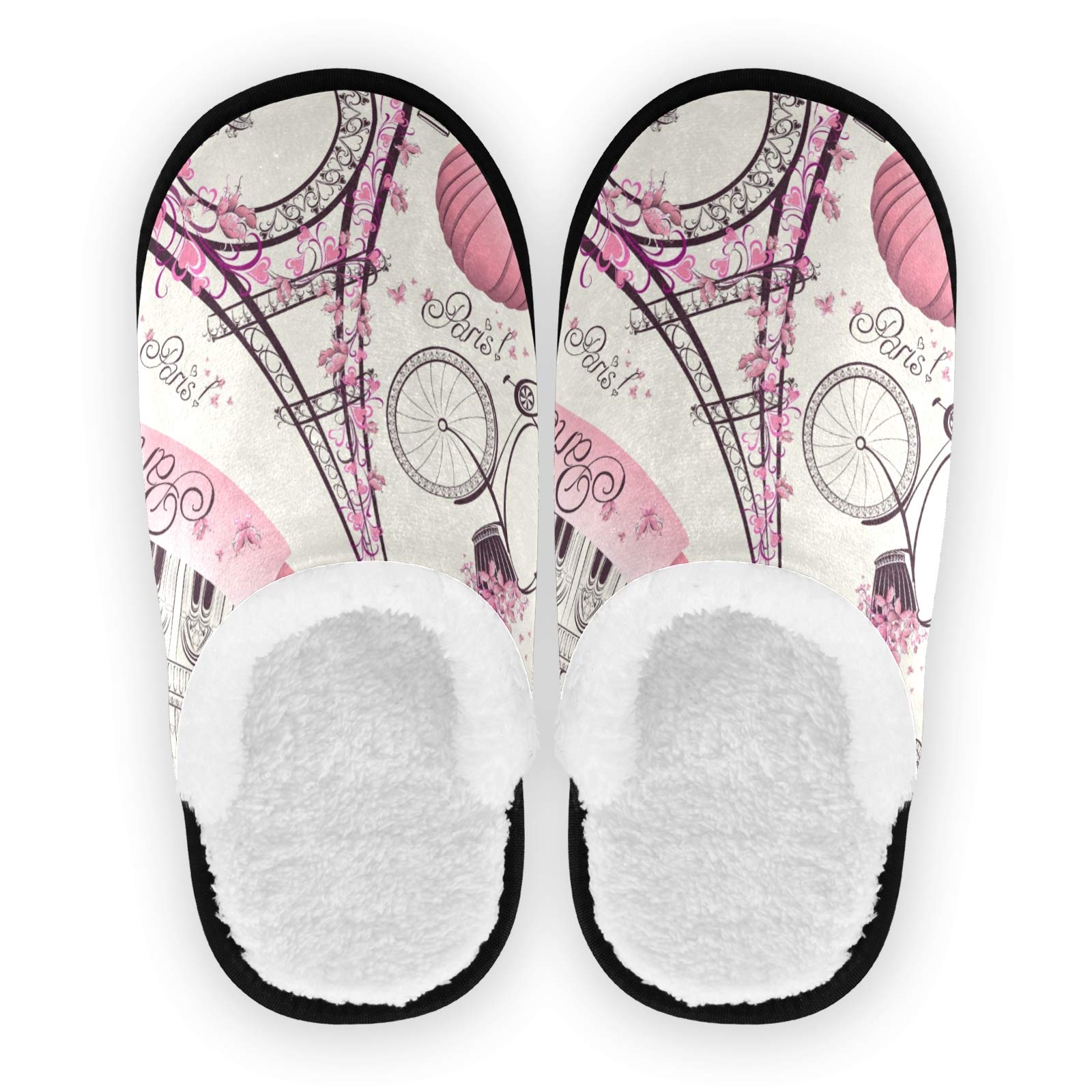 **Bolaz House Slippers - Non-Slip Warm Slippers for Women & Men - Paris-Themed Spa & Travel Slippers - Perfect for Home, Hotel, and Relaxation**