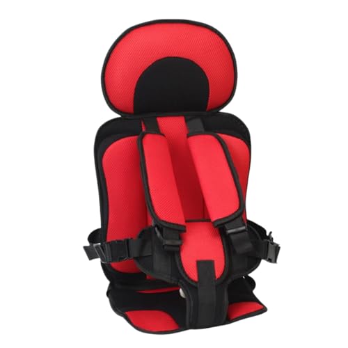 Portable Car Seat Cushion for Kids - Extra Large Travel Car Seat Padding with Comfort Support - Red Car Seat Accessories for Long Road Trips & Daily Commute