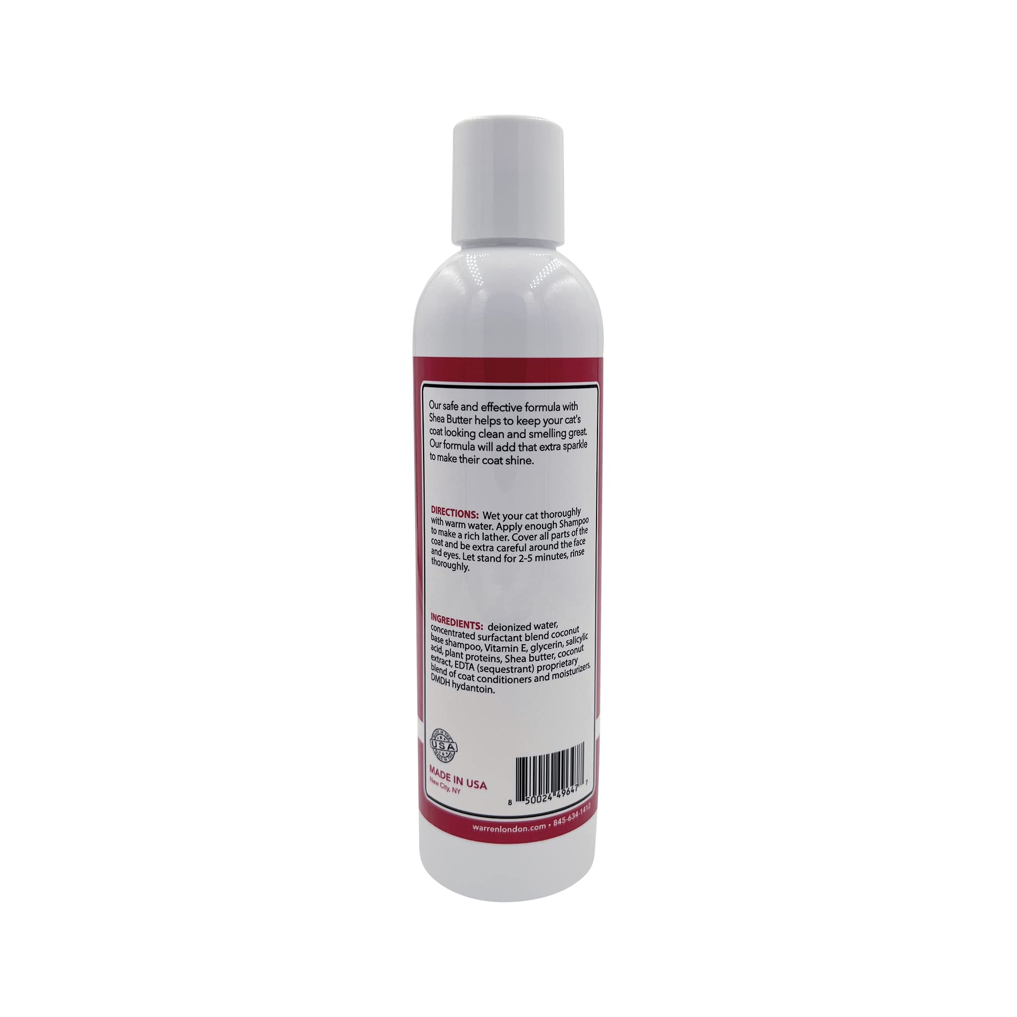 Warren London Hypoallergenic Cat Shampoo & Conditioner - Shea Butter Moisturizing Dry Skin Treatment | Anti-Dandruff & Allergy Relief for Cats | Made in USA | Perfect for Sensitive Skin & Allergy-Prone Cats at Home