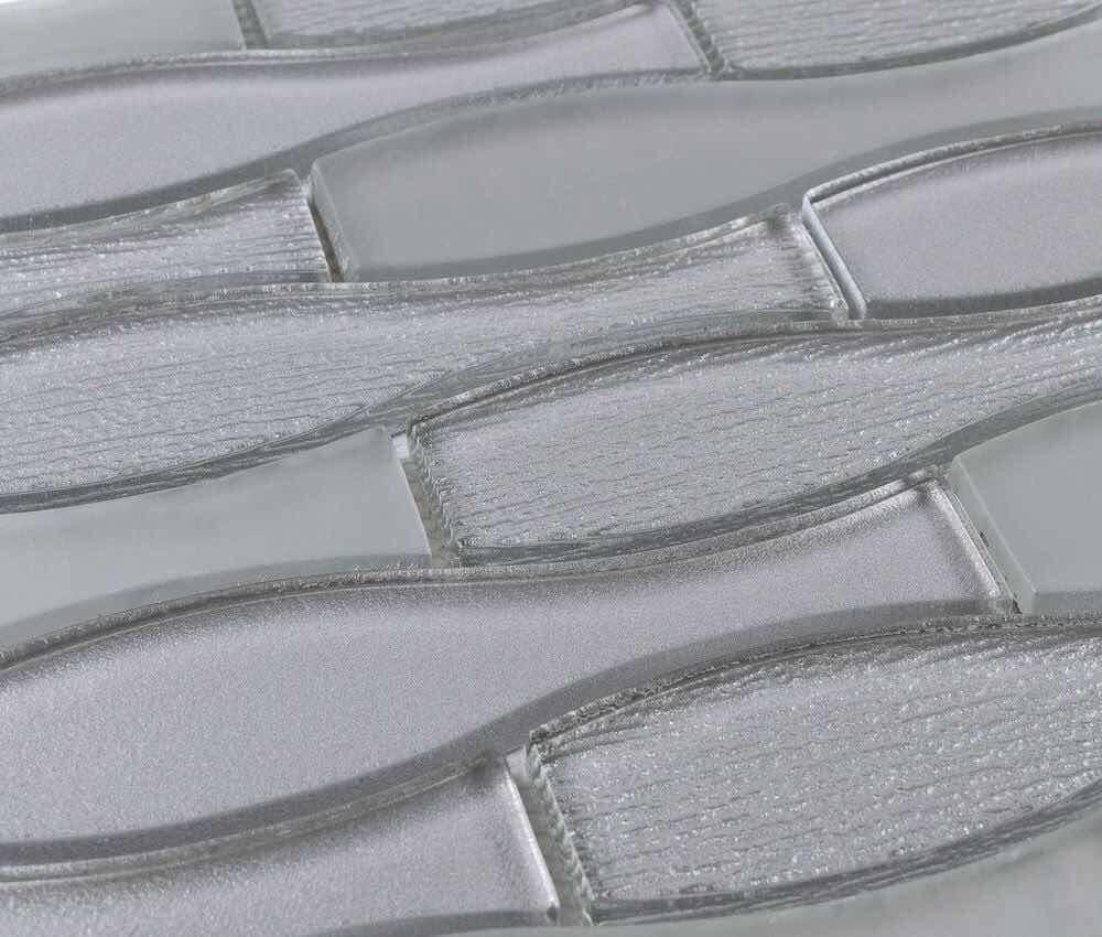 Gray Glass Mosaic Tile for Backsplash, Bathroom, and Kitchen Decor - Recycled Bottle Material for Eco-Friendly Home Design