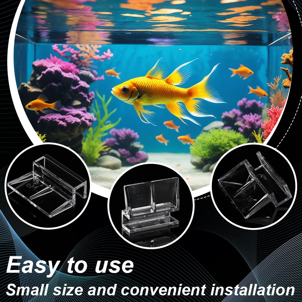OLYCRAFT 20 Pcs Clear Aquarium Lid Clips - 10mm Acrylic Cover Clips for Rimless Glass Canopy, Fish Tank Support Holders - Perfect for Securing Acrylic Covers on Freshwater/Saltwater Aquariums