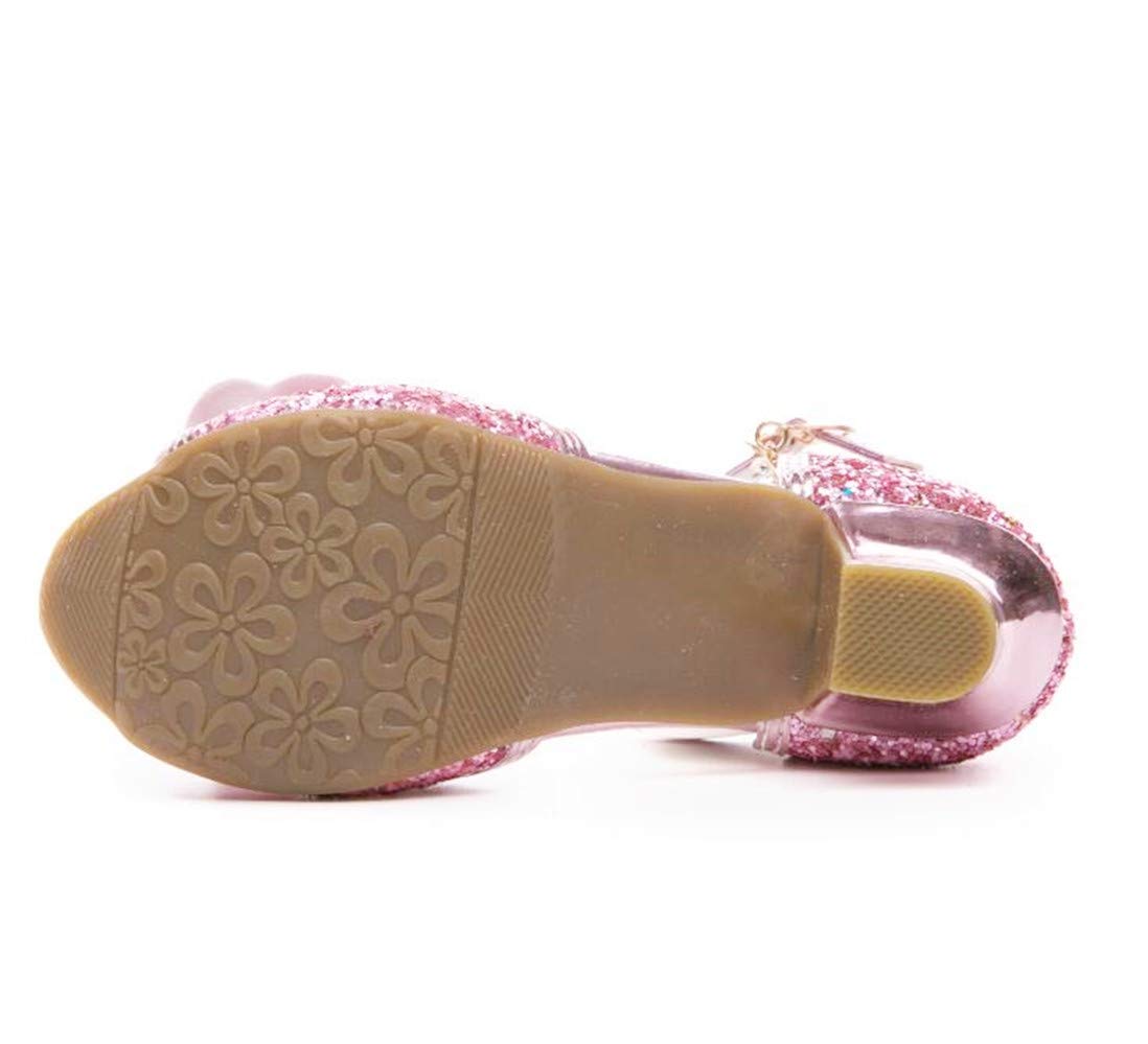 Sparkly Girls Low Heel Wedding Sandals with Sequins - Princess Party Dance Shoes for Kids (Toddler/Youth) - Perfect for Flower Girl, Pageant, Prom & Special Occasions