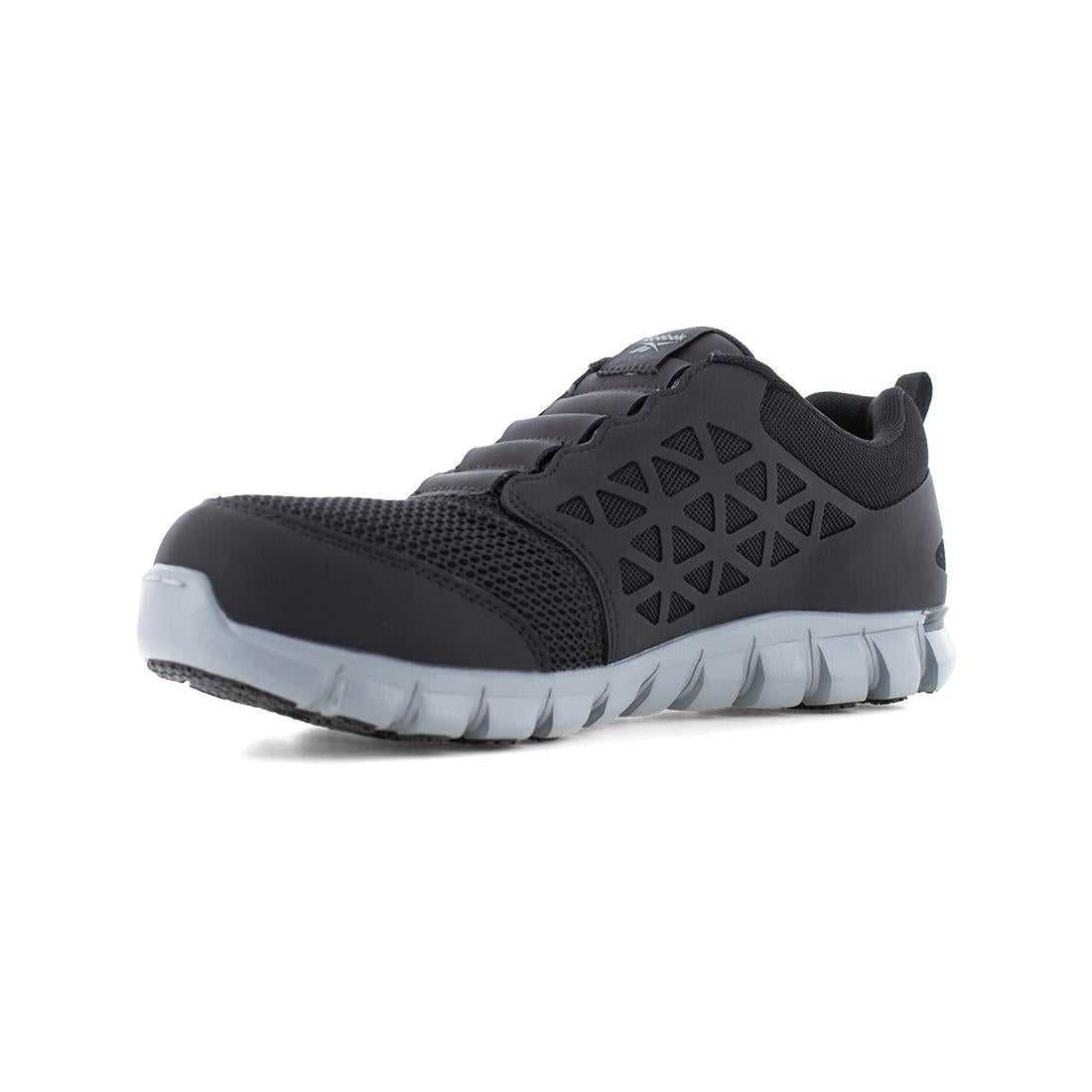 Slip-Resistant Composite Toe Slip-On Work Shoes for Men - Black | Lightweight & Comfortable Safety Shoes for Construction, Warehouse & Industrial Work